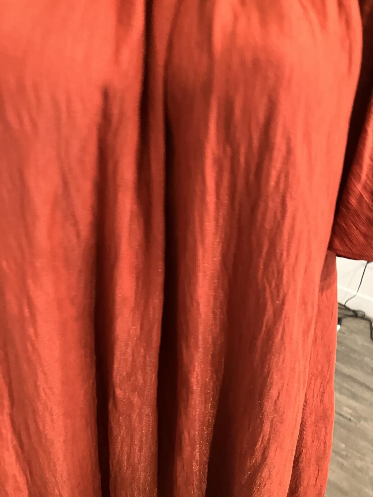 H&M NWT Rust Orange Off-Shoulder Midi Dress Size S / US 4 / IT 40 - 6 Thumbnail
