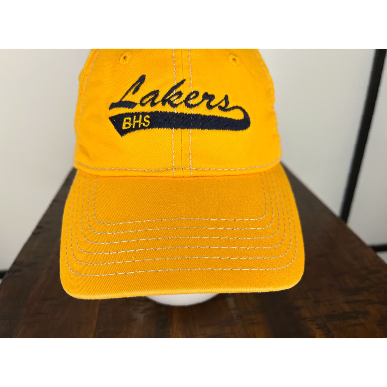Vintage Bonneville Lakers Highschool Hat Cap Adult Yellow 100% Cotton Size ONE SIZE - 3 Thumbnail