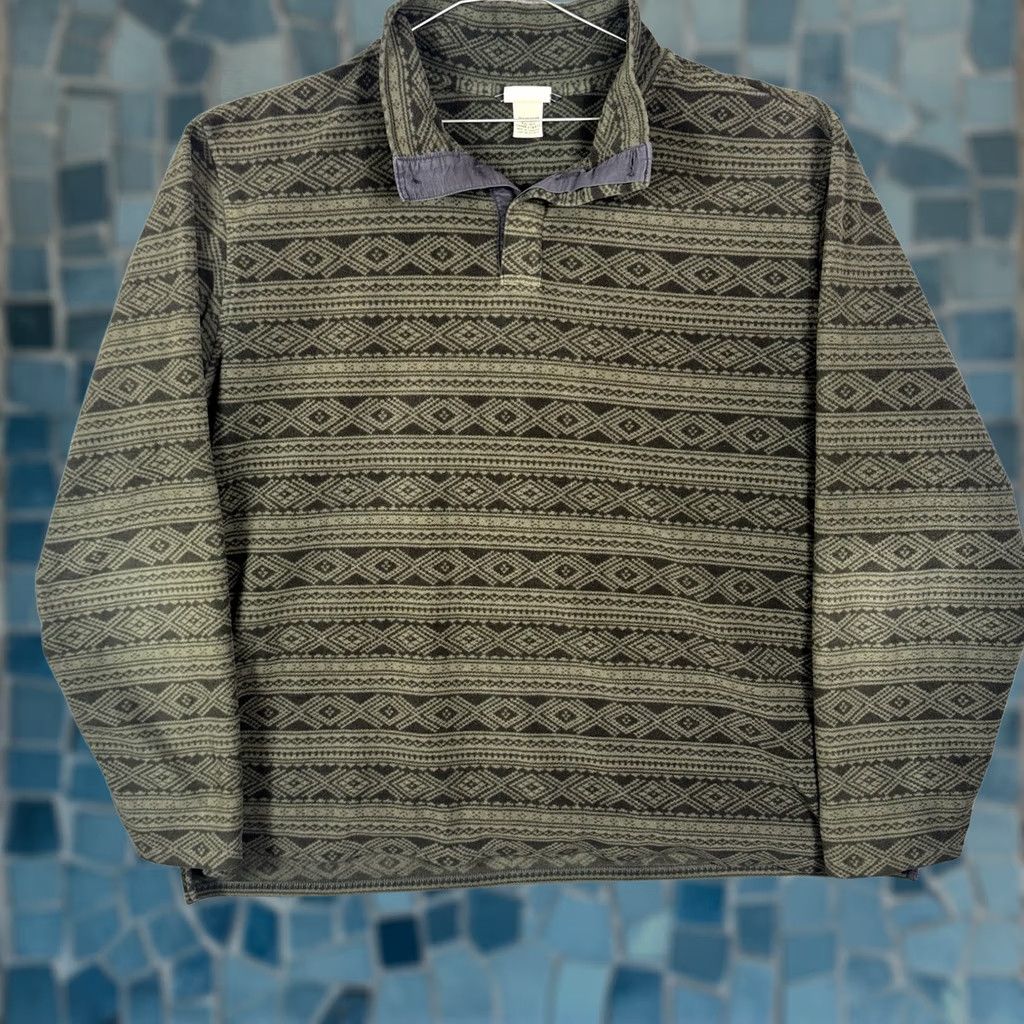 Vintage VINTAGE LL Bean Jacket Men 2XL Geometric Aztec 1/4 Button Hooded Pockets Windbreaker Outdoor Fall Spring Summer Winter 90s Mens Size US XXL / EU 58 / 5 - 1 Thumbnail