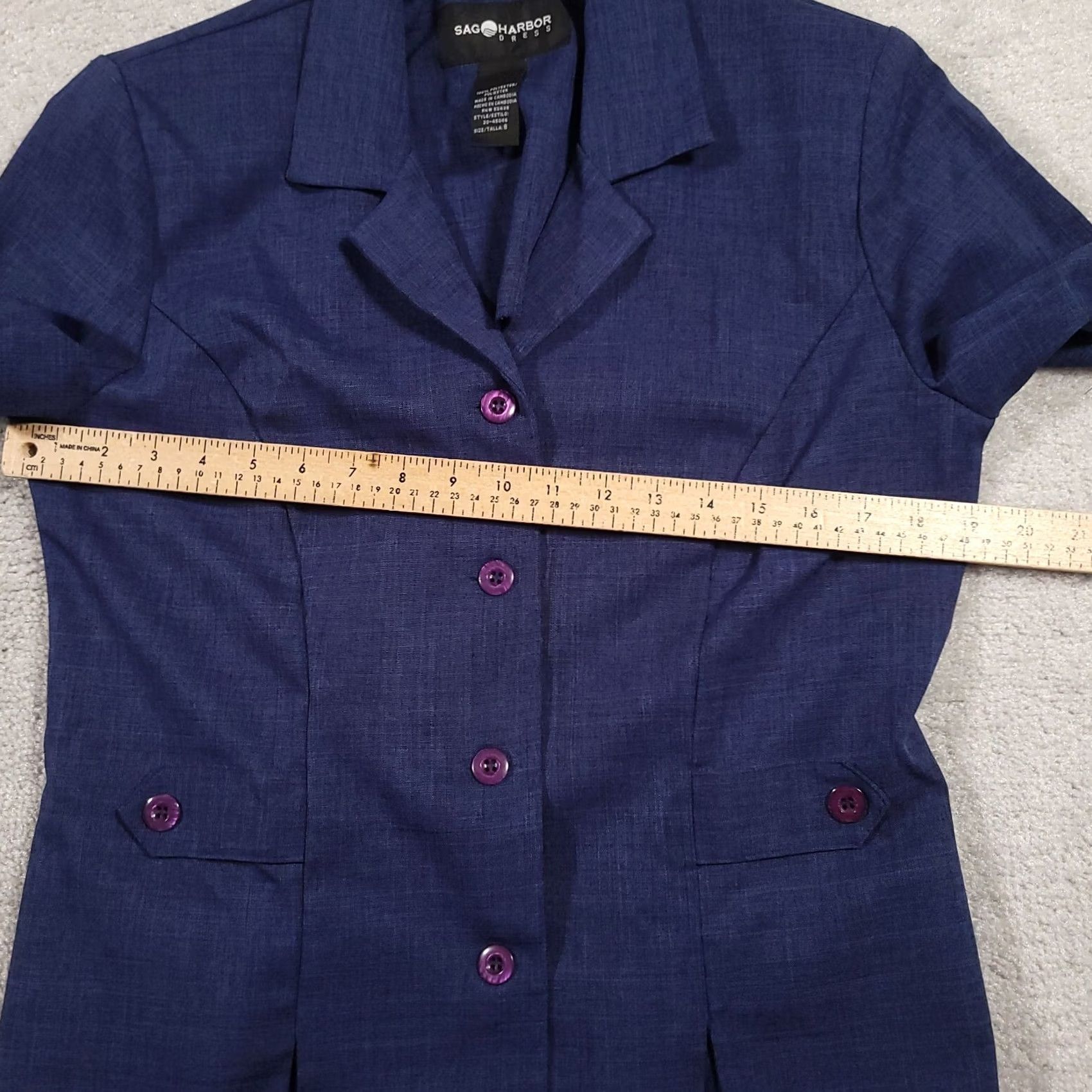 Vintage Sag Harbor Blazer Jacket Womens 8 Blue Career Design Pockets Blazer Jacket Size M / US 6-8 / IT 42-44 - 3 Thumbnail