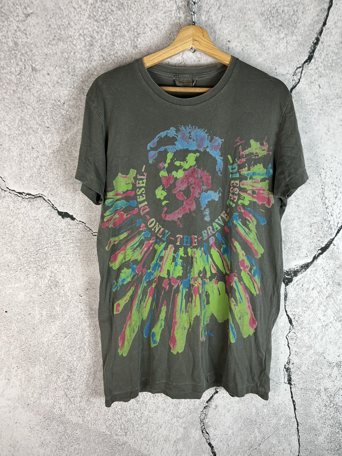 Diesel Vintage 90s Diesel Old Glory All Over Print Tee T-Shirt Size US XL / EU 56 / 4 - 1 Thumbnail