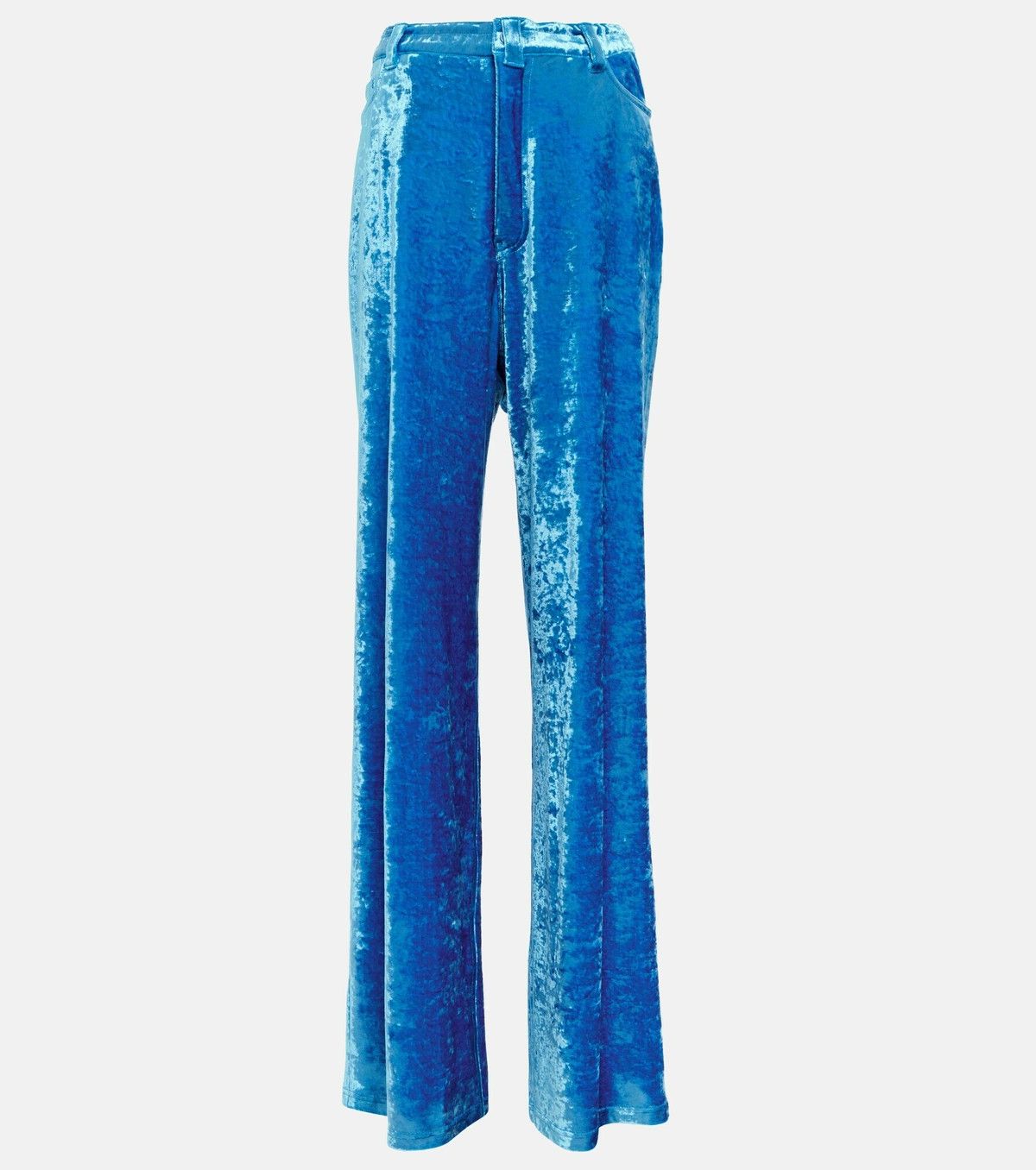 Balenciaga o1y0625 Velvet Casual Pant in Azure Size 27" / US 4 / IT 40 - 1 Thumbnail