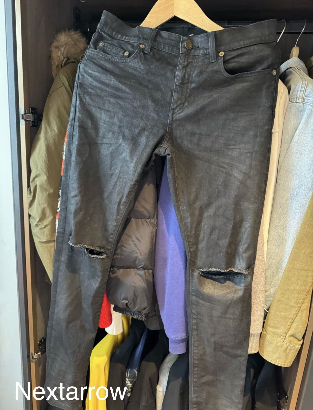 パンツ Saint Laurent destroy coating [Hedi] Hedi Slimane × Saint Laurent Paris Saint Laurent destroyed