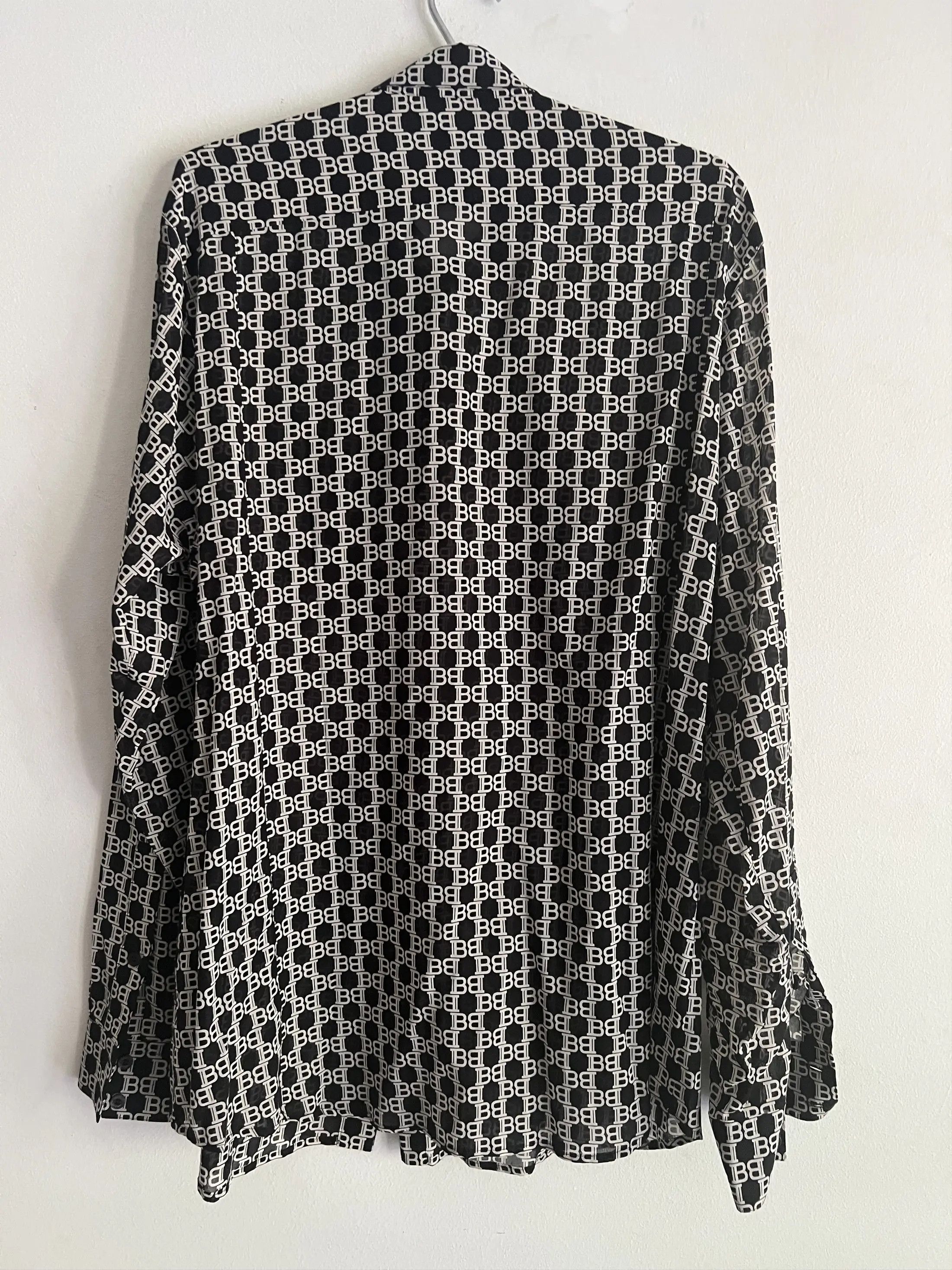 Balmain Monogram-Print Long-Sleeved Shirt Size US L / EU 52-54 / 3 - 5 Thumbnail