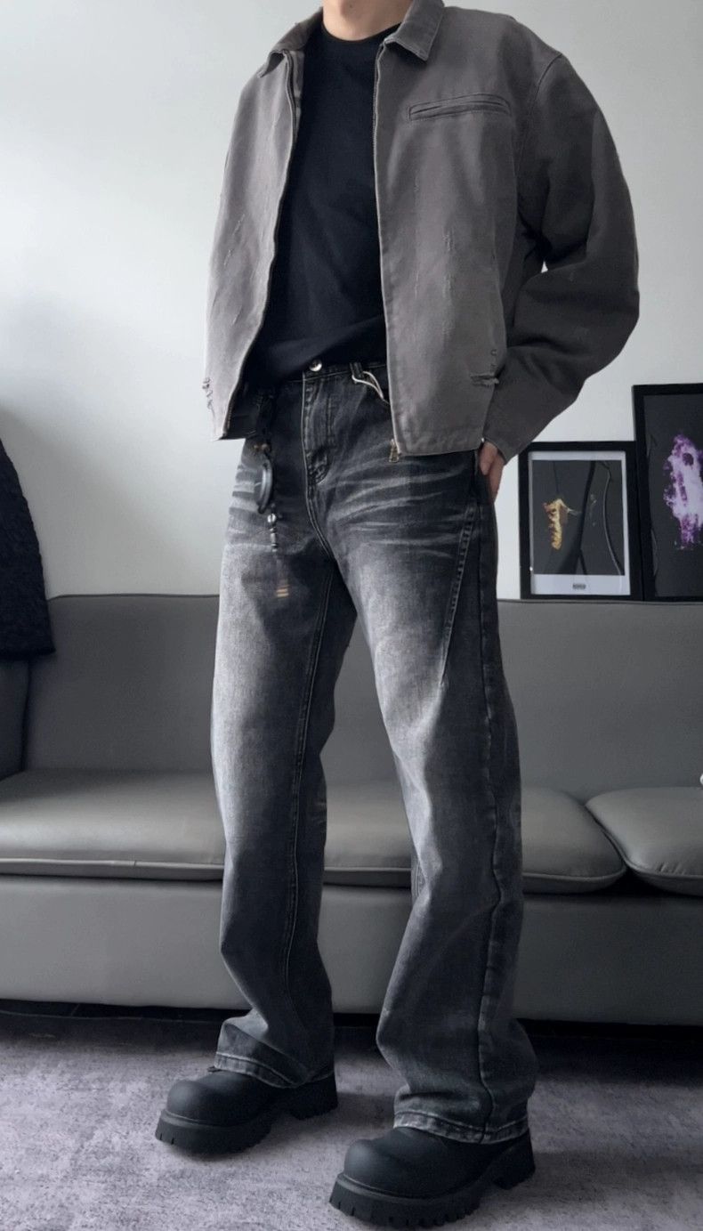 Jean xz y2k baggy loose washed faded yuppie jeans Size US 34 / EU 50 - 4 Thumbnail