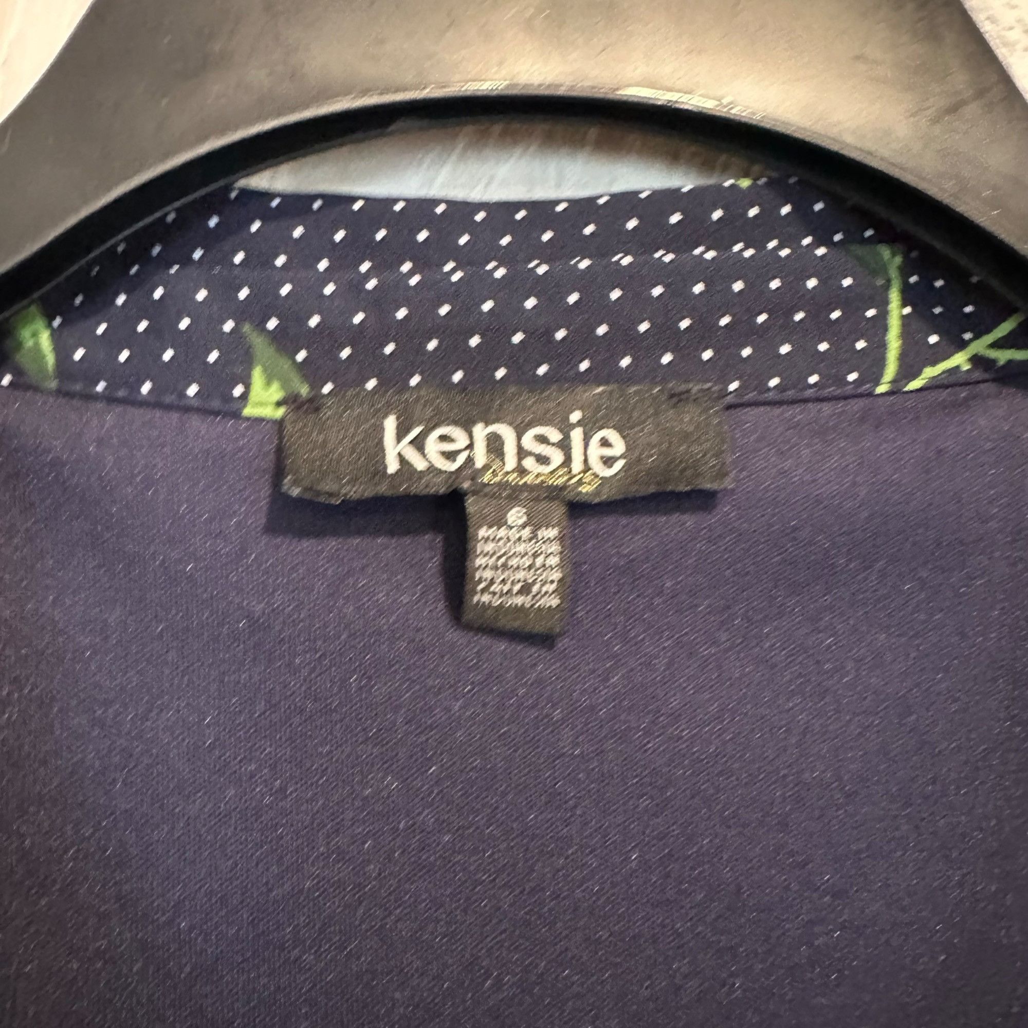 Other ✨Kensie Women's Sz 6 Navy Floral Pocketed Flounce Pouf Sleev Size M / US 6-8 / IT 42-44 - 3 Thumbnail