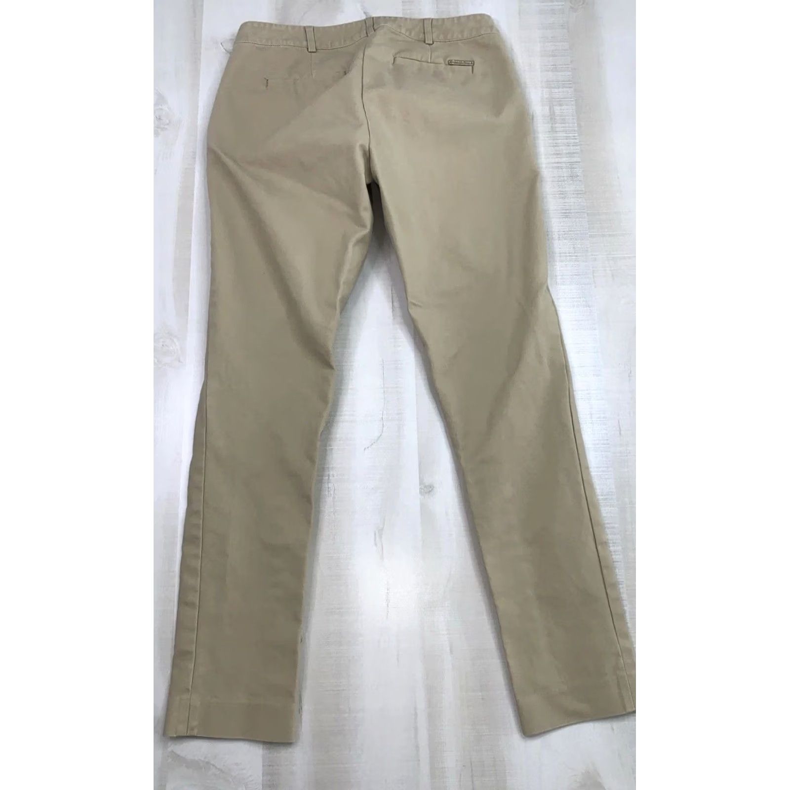 Michael Kors Michael Kors Khaki Pants Womens 2 Straight Leg Low Rise City Preppy Logo Pockets Slim Beige Cotton Blend Regular Size 2 Womens Size 26" / US 2 / IT 38 - 8 Thumbnail