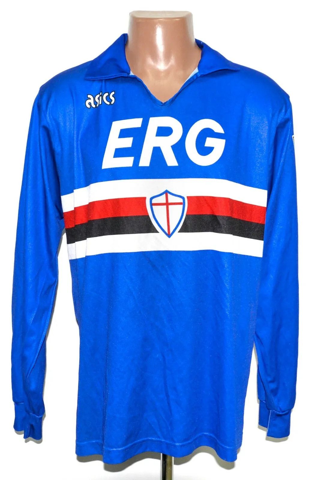 image of Sampdoria 1990/1991 Shirt Jersey Asics Size XL Long Sleeve in Blue, Men's