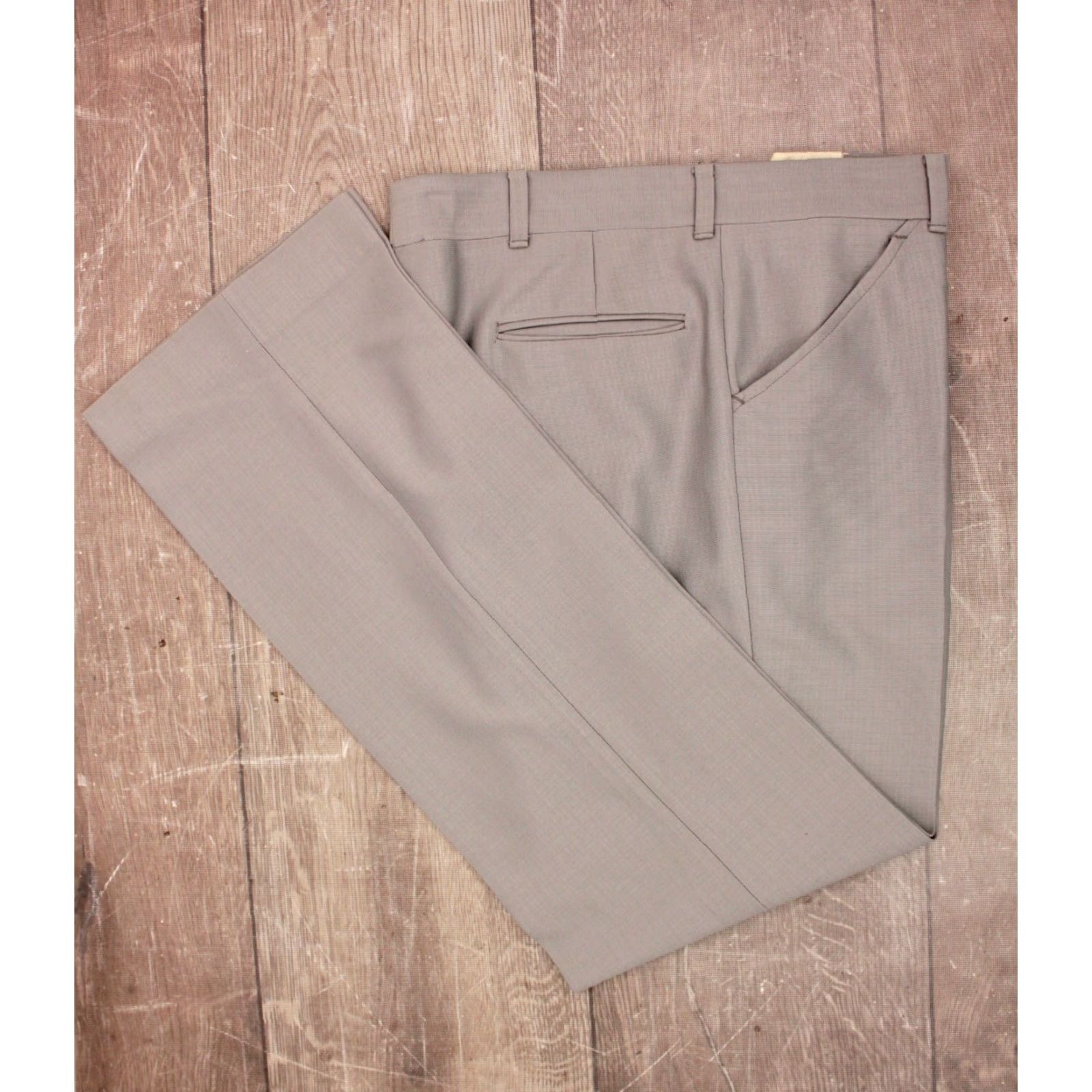 Vintage VINTAGE Mens VTG 70s 2 PC Grey Polyester Suit Sz M 1970s Size 40R - 6 Thumbnail