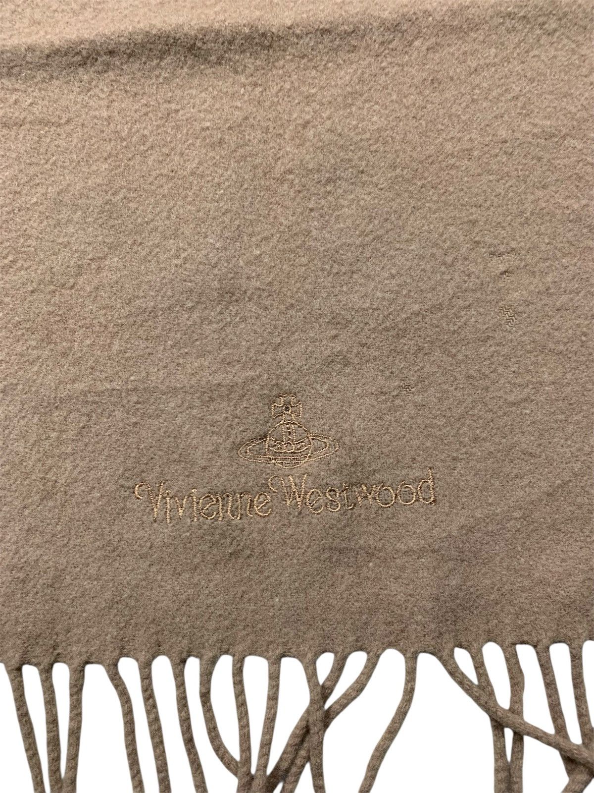 Vivienne Westwood Vivienne Westwood Embroidered Logo Wool Scarf Brown Size ONE SIZE - 4 Thumbnail