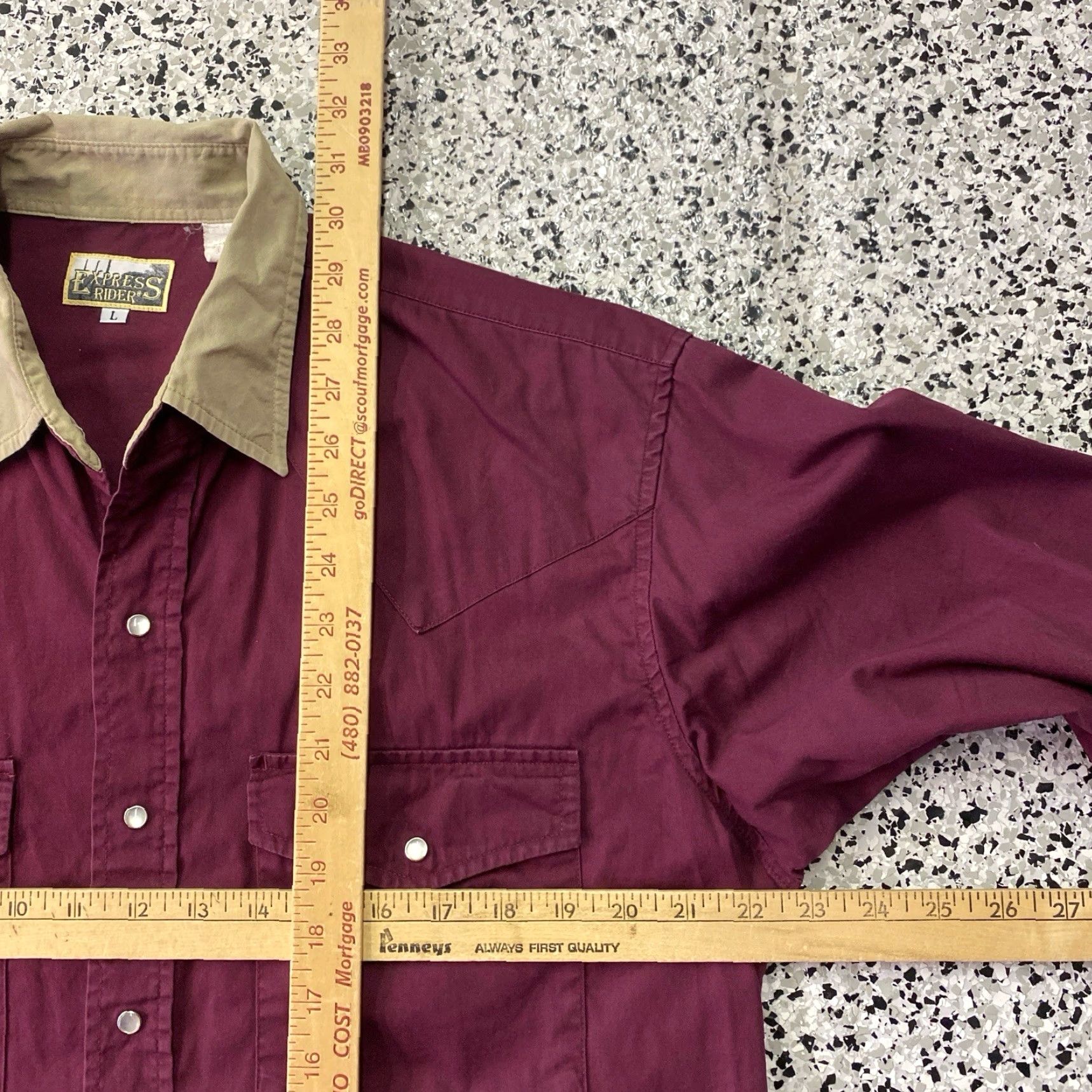 Express VINTAGE Express Rider Men’s Large Red Western Pearl Snap Shirt Cotton Size US L / EU 52-54 / 3 - 4 Thumbnail