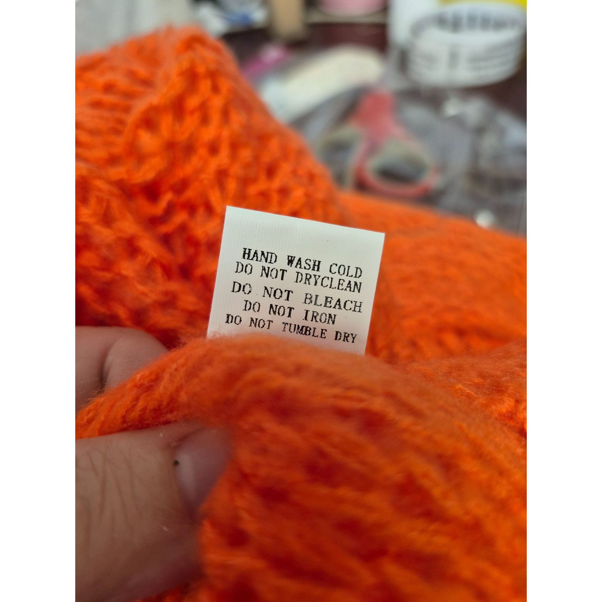 Other Davi & Dani Womens Bright Orange Open-Knit Sweater With Cabl Size L / US 10 / IT 46 - 5 Thumbnail