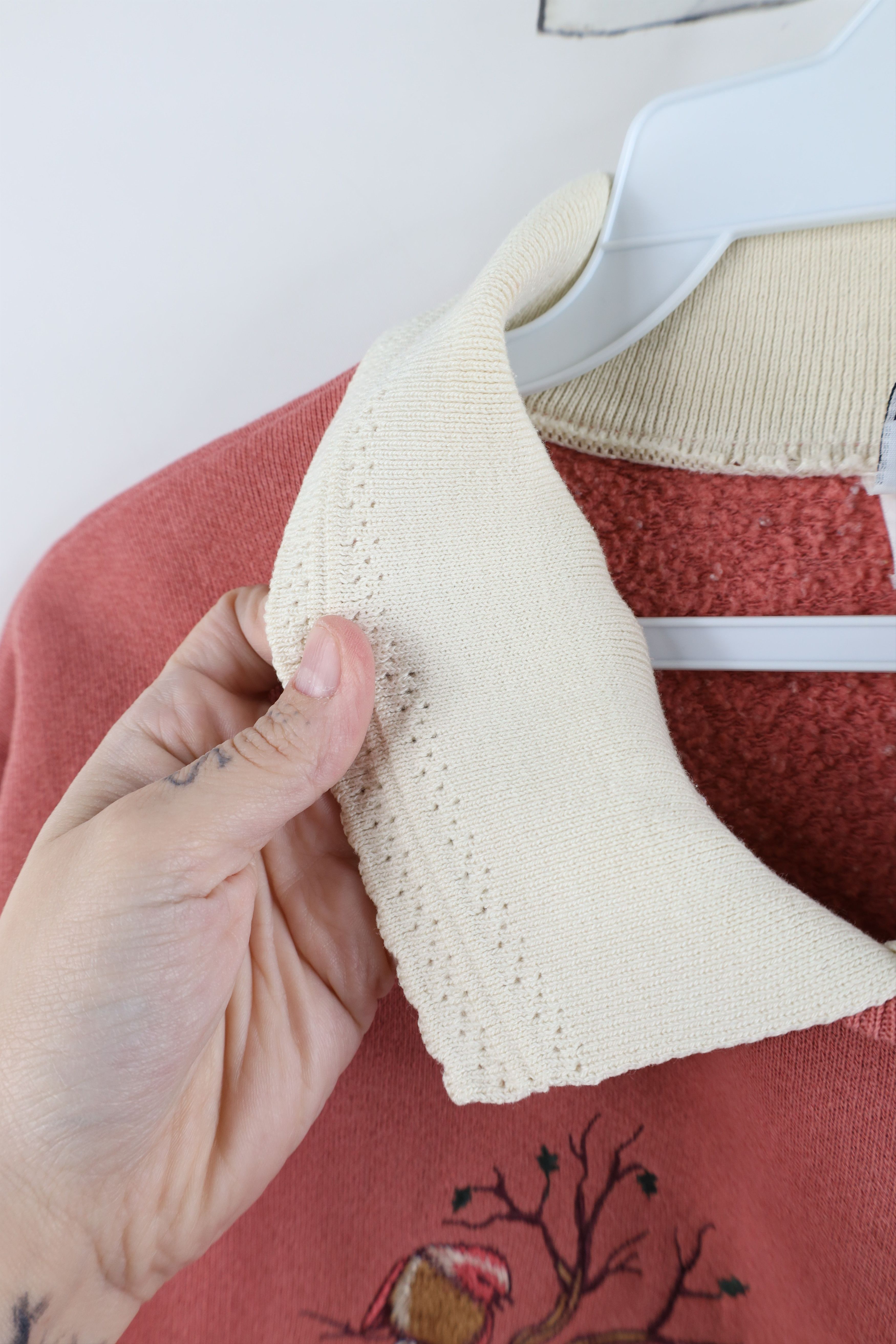 Vintage Vintage 90s Streetwear Nature Bird Collared Sweatshirt USA Size L / US 10 / IT 46 - 10 Thumbnail