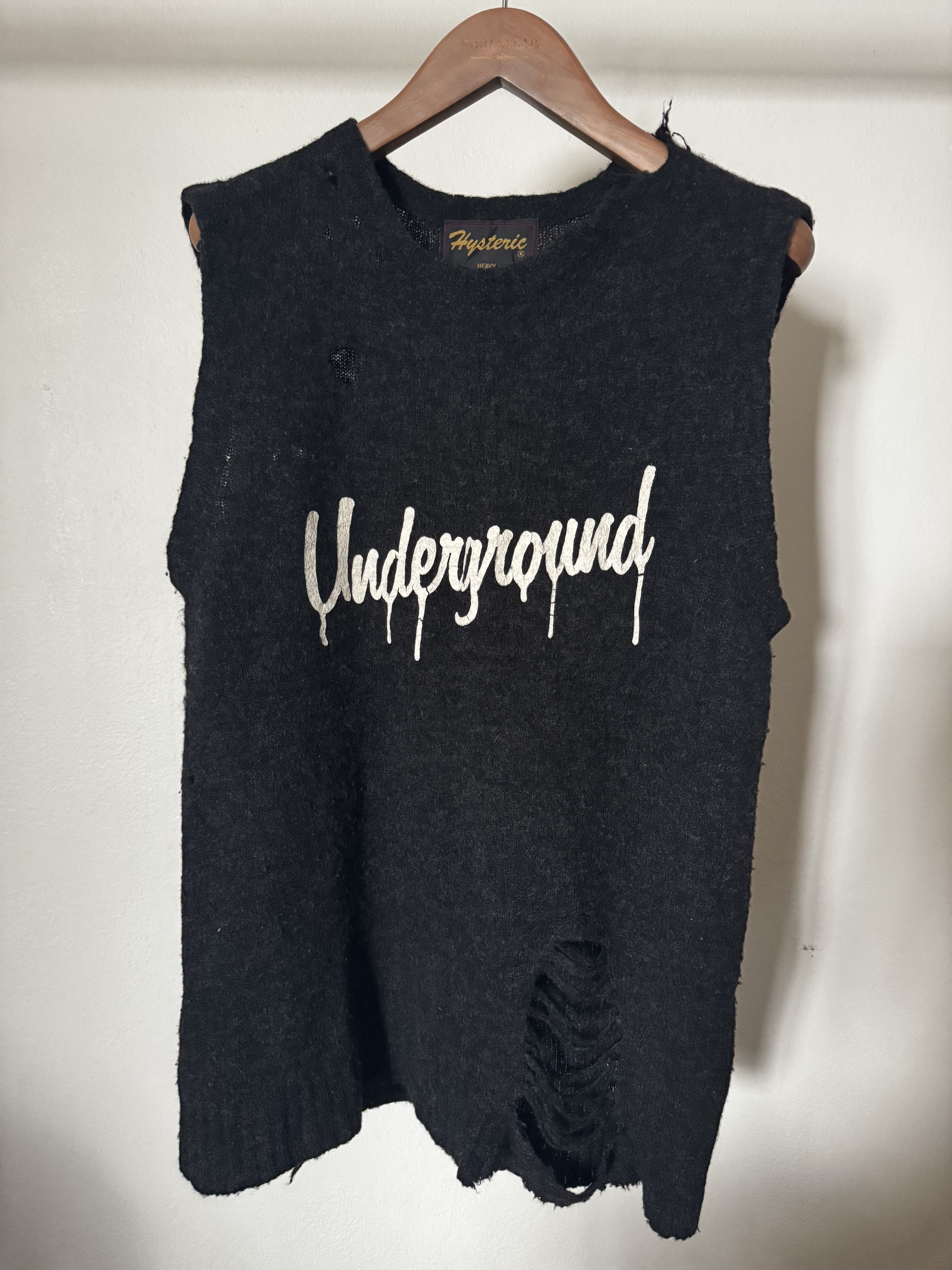 Hysteric Heavy Distressed Wool Sleeveless Underground, view 2