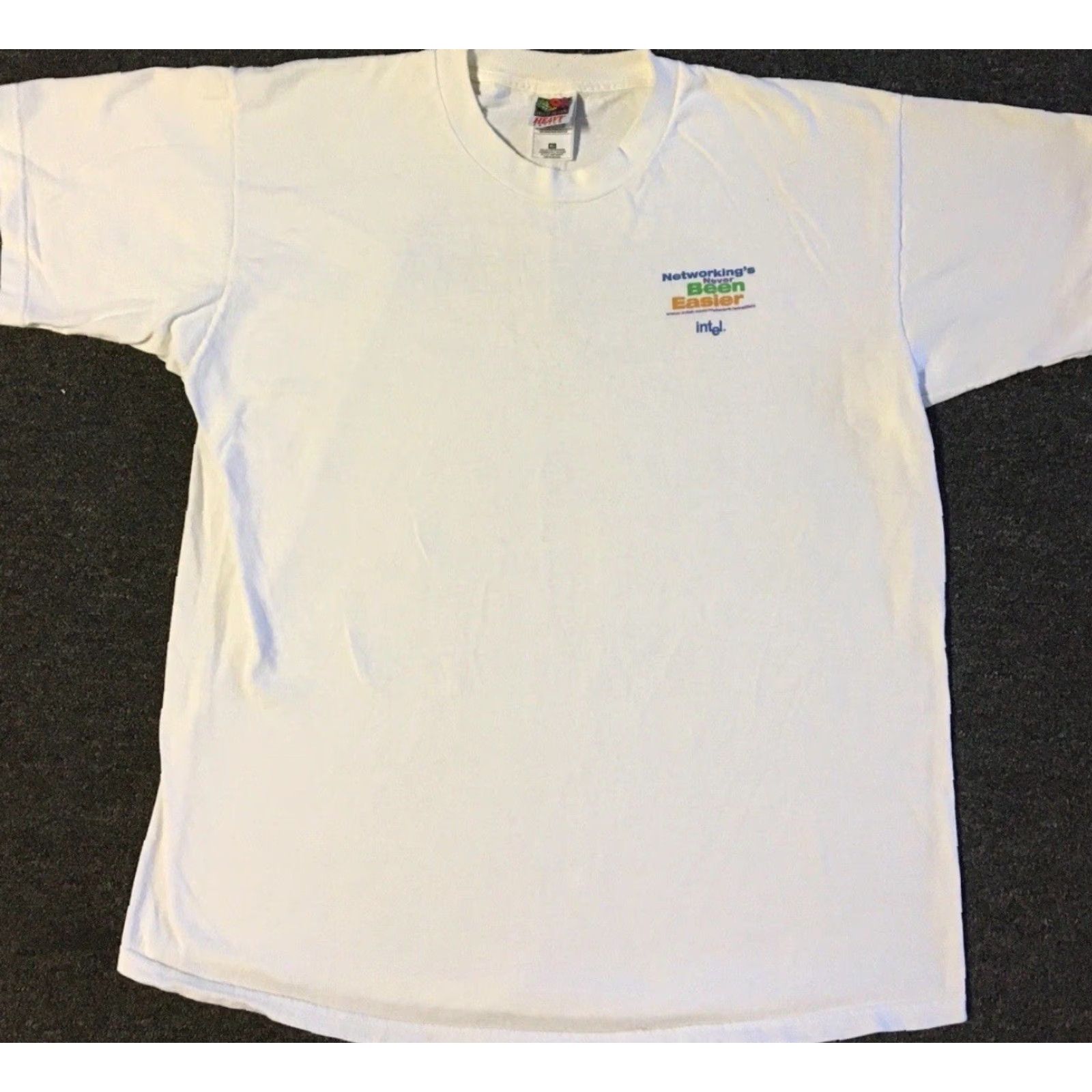 Apple VINTAGE Intel Faded Promo Shirt L White Microsoft T-Shirt Mens 90s Grunge California 80s Tech Meme Space Size US L / EU 52-54 / 3 - 2 Thumbnail