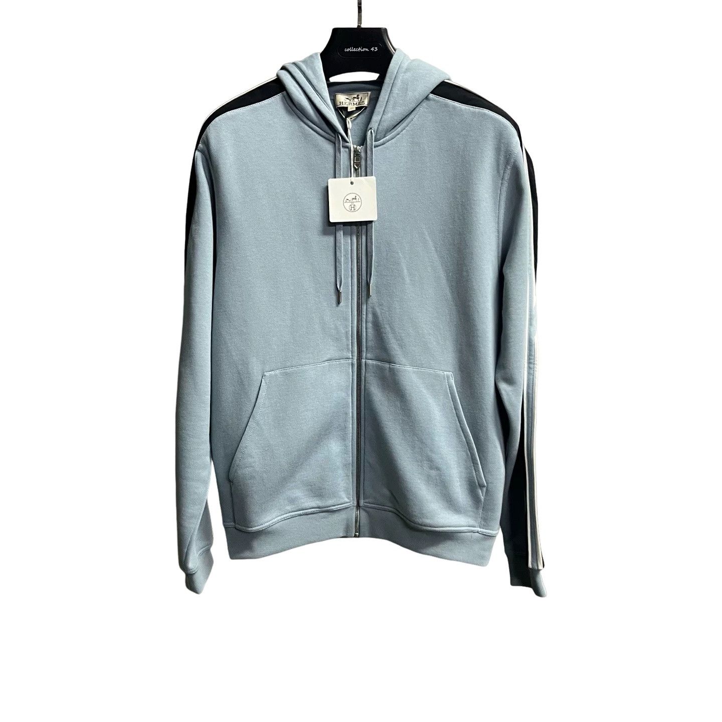 Hermes Hermes Stripe Trim Zip-Up Hoodie US M Size US M / EU 48-50 / 2 - 1 Thumbnail
