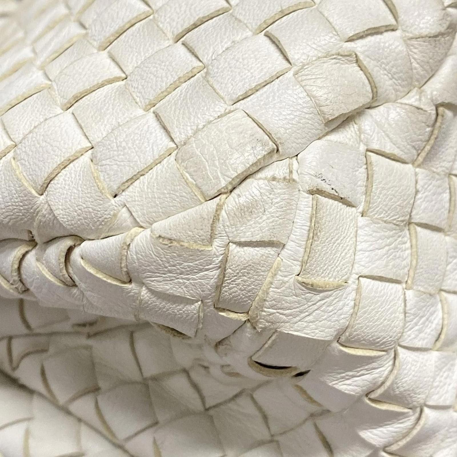 Bottega Veneta Bottega Veneta - White Woven Leather Shoulder Bag Size ONE SIZE - 5 Thumbnail