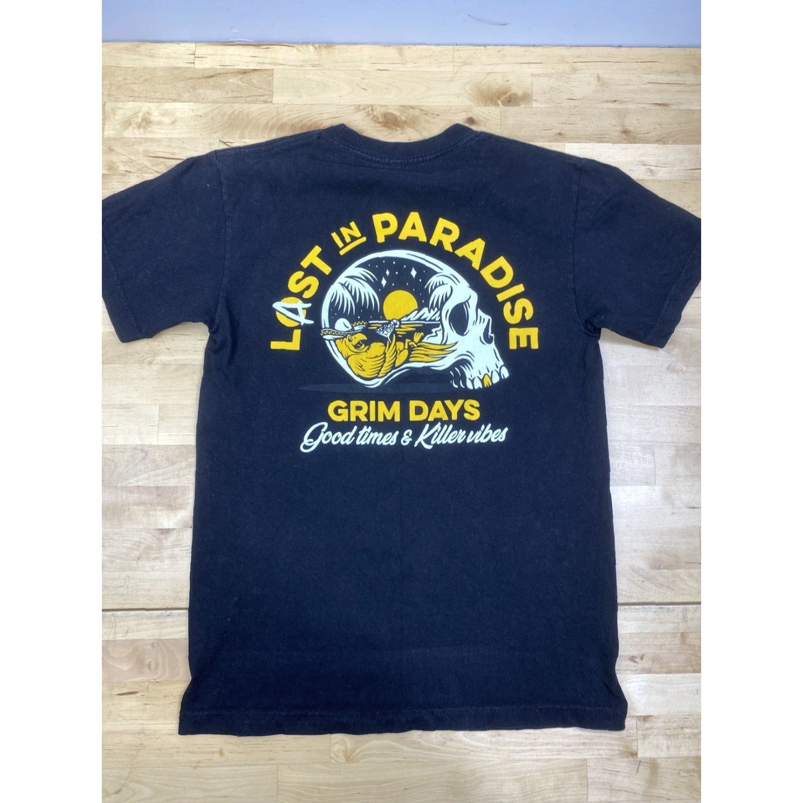 Vintage Grim Days T Shirt Black Small Crew Neck Short Sleeve Graphic Print Men Regular Vintage: No 6885 Size US S / EU 44-46 / 1 - 2 Thumbnail