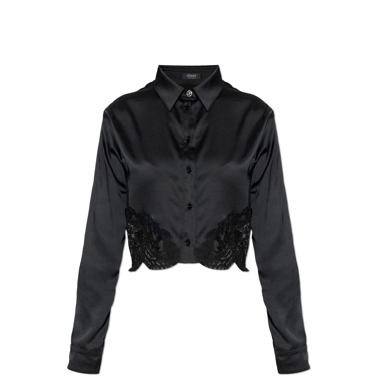 Versace VERSACE Black Polyester Shirt With Lace Inserts New And Auth Size S / US 4 / IT 40 - 1 Preview