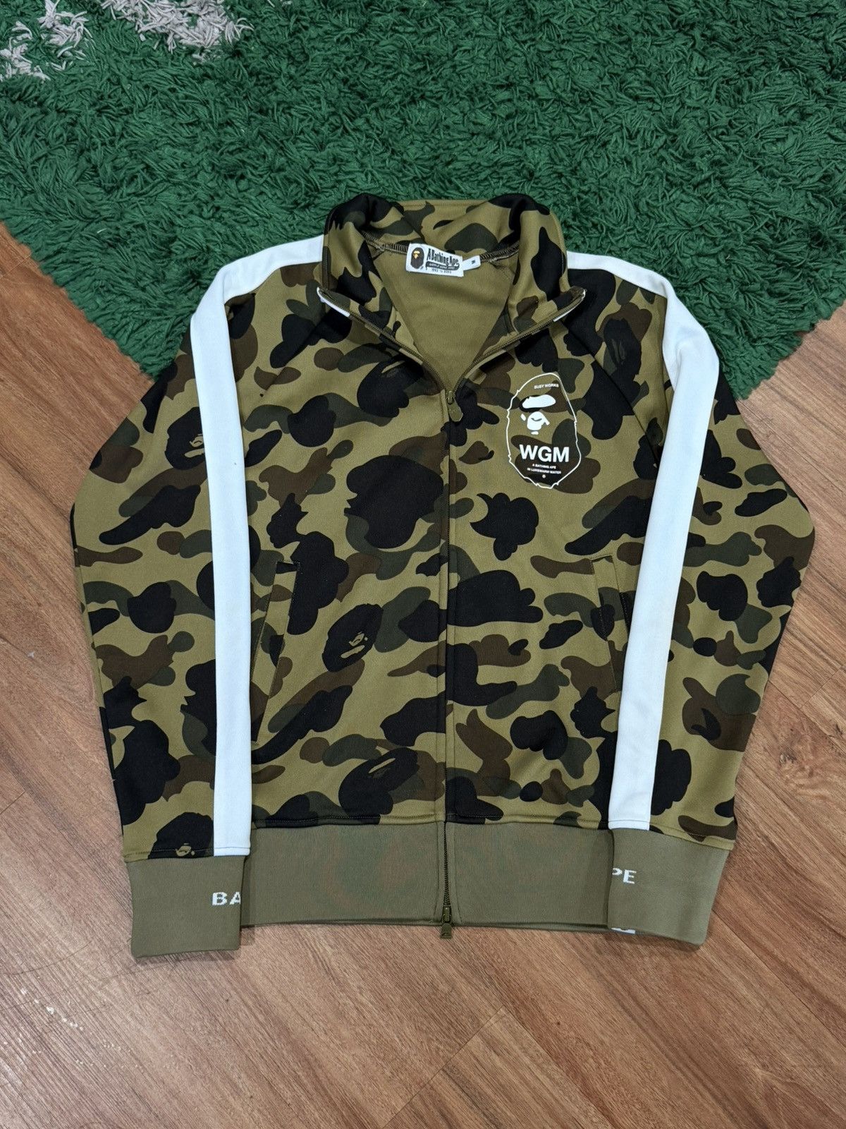 Bape BAPE - Green Camo Ape Head WGM Track Jacket - Medium Size US M / EU 48-50 / 2 - 4 Thumbnail