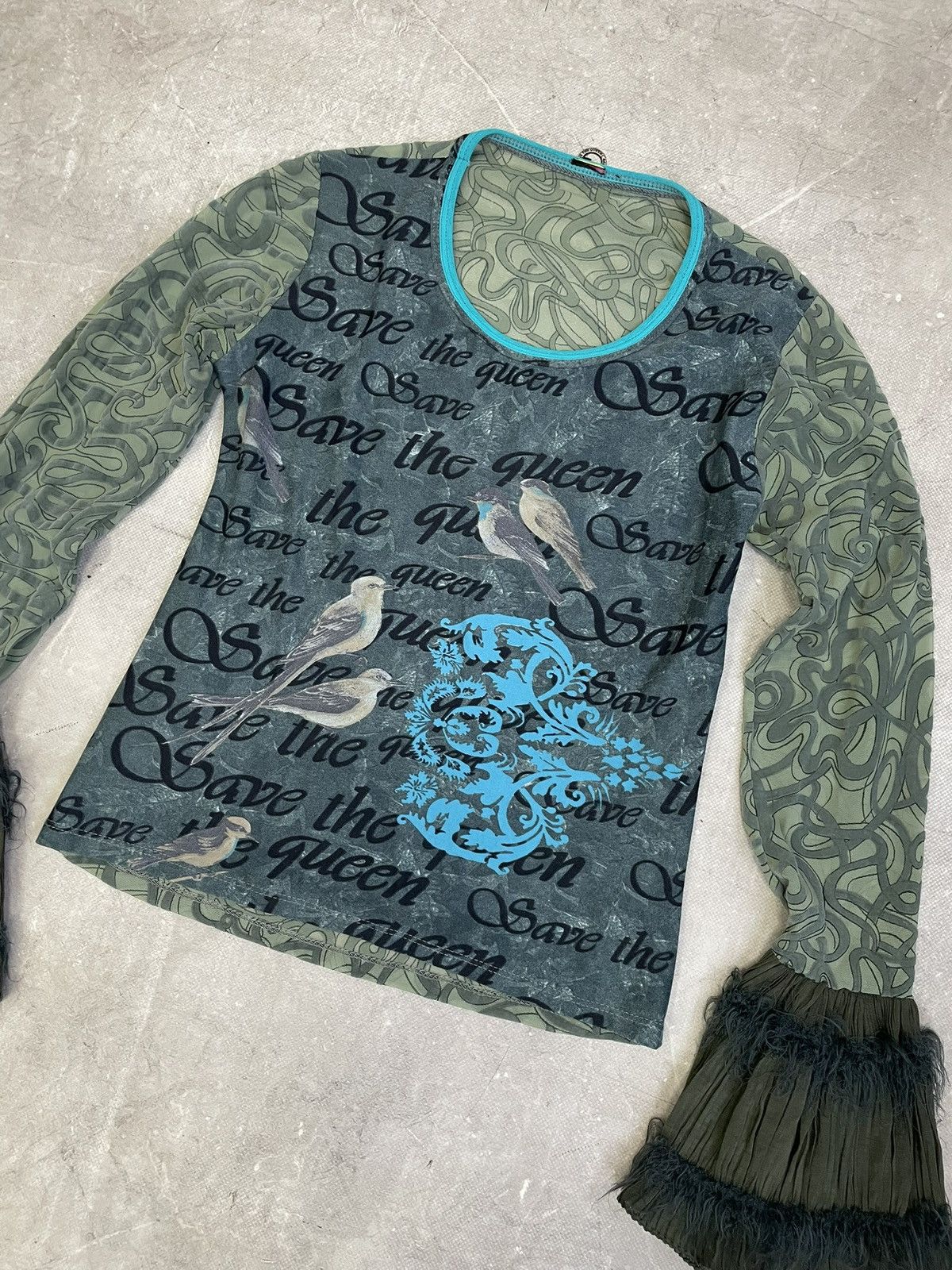Japanese Brand Velvet longsleeve mesh y2k Save The Queen Vivienne Westwood Size M / US 6-8 / IT 42-44 - 2 Thumbnail