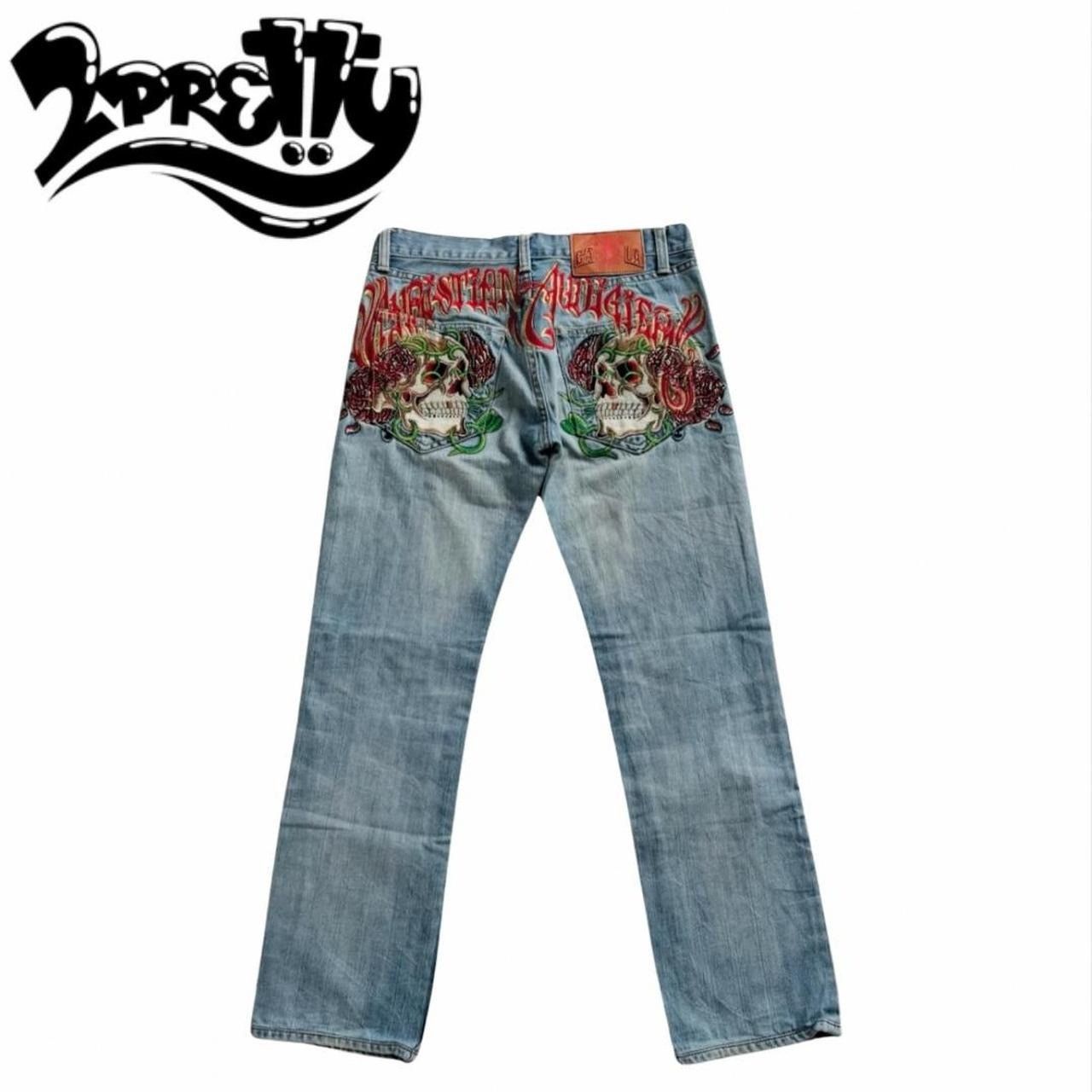 Christian Audigier × Ed Hardy Christian Audigier Skull Rose jeans Size 30" / US 8 / IT 44 - 1 Thumbnail