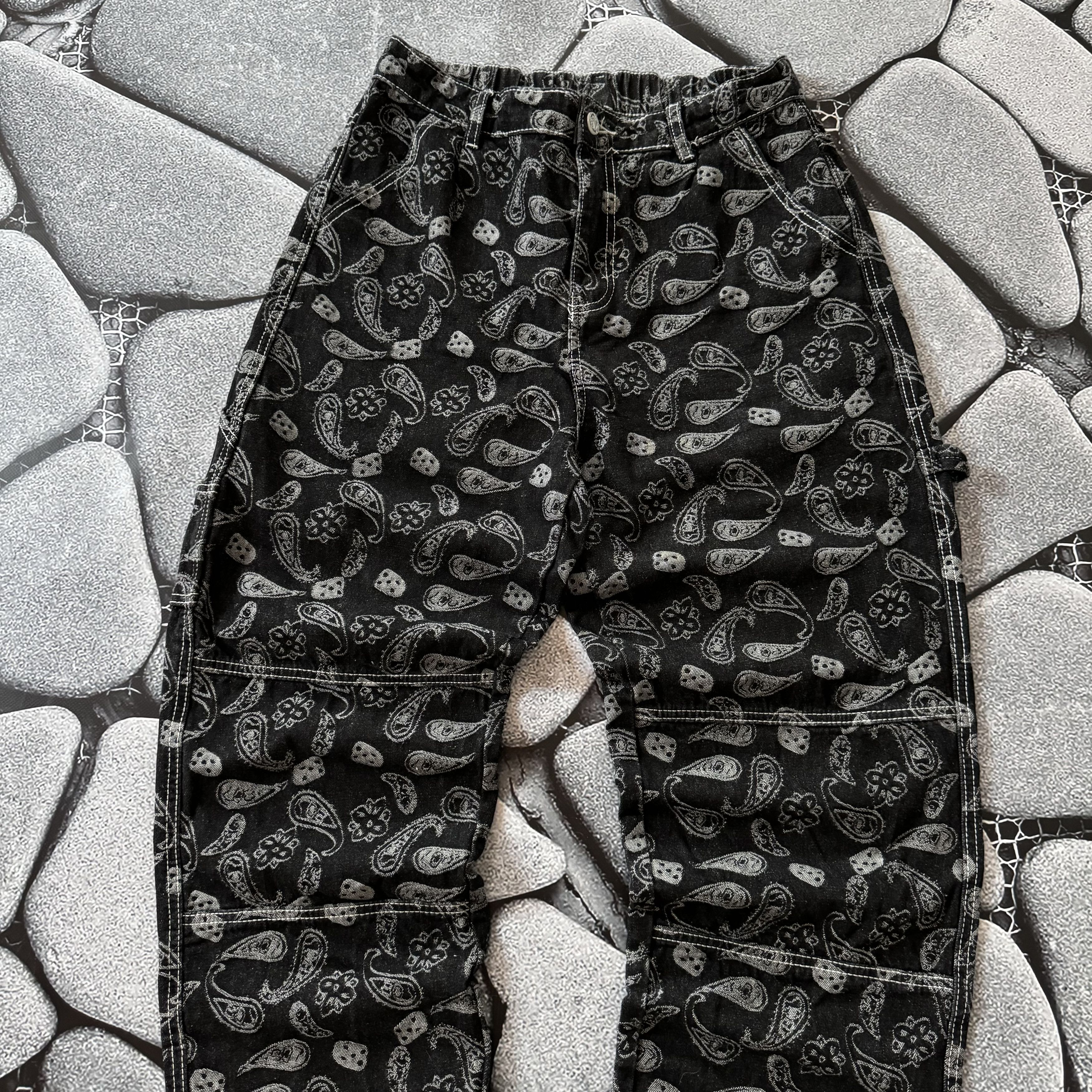JNCO × Vintage VINTAGE HANDMADE BANDANA WORK STYLE PANTS Y2K JAPANESE Size US 30 / EU 46 - 4 Thumbnail