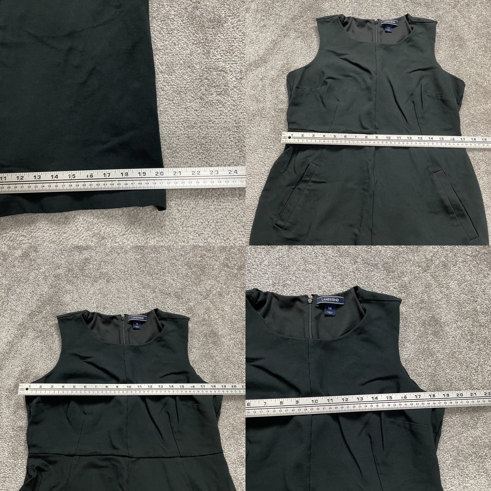 Lands' End Lands' End Dress Womens 14 Black Sleeveless Pockets Round Neck Workwear Sheath Size XL / US 12-14 / IT 48-50 - 9 Thumbnail