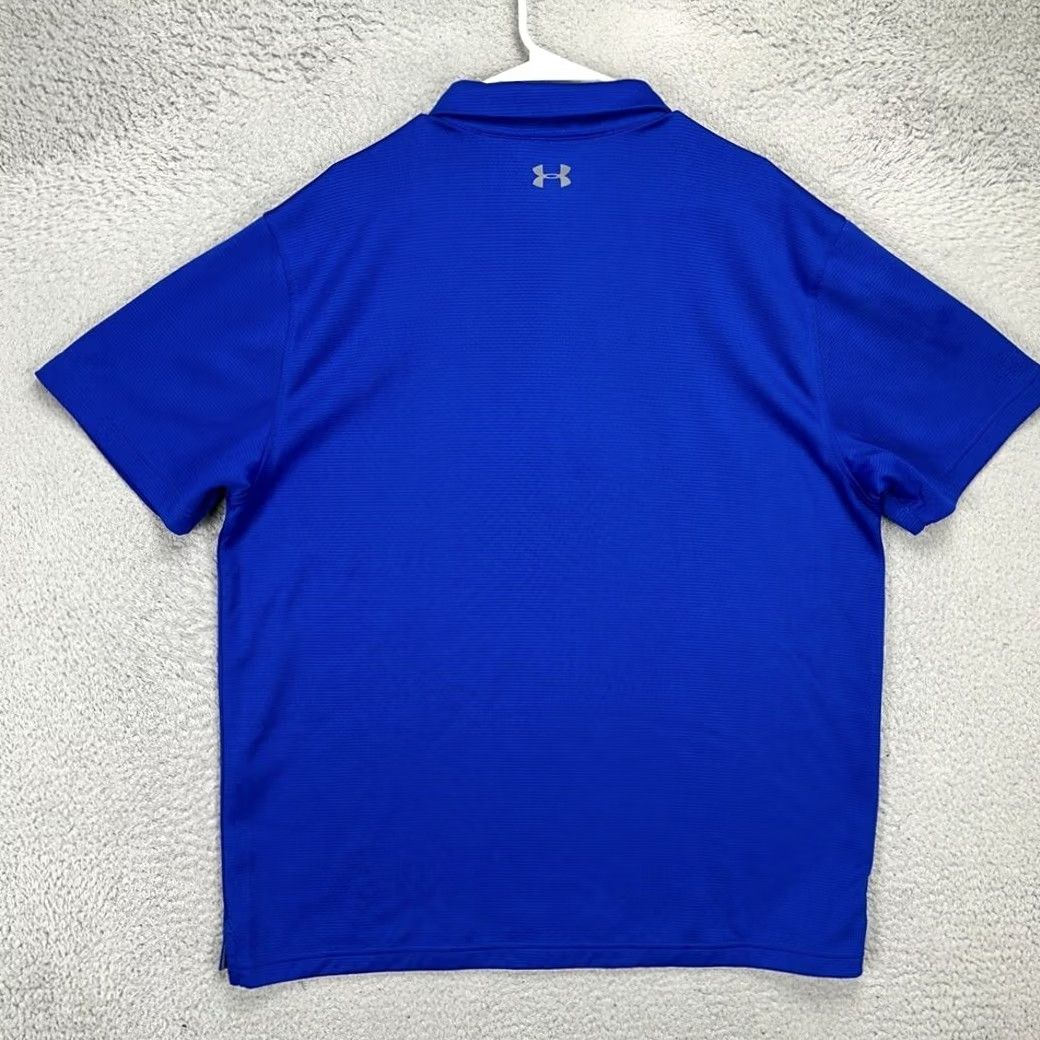 Under Armour Under Armour HeatGear Golf Polo Shirt Mens 2XL Blue Pinstripe Short Sleeve Collared Breathable Polo Shirt Golfing Rugby Outdoor Mens Size US XXL / EU 58 / 5 - 3 Thumbnail