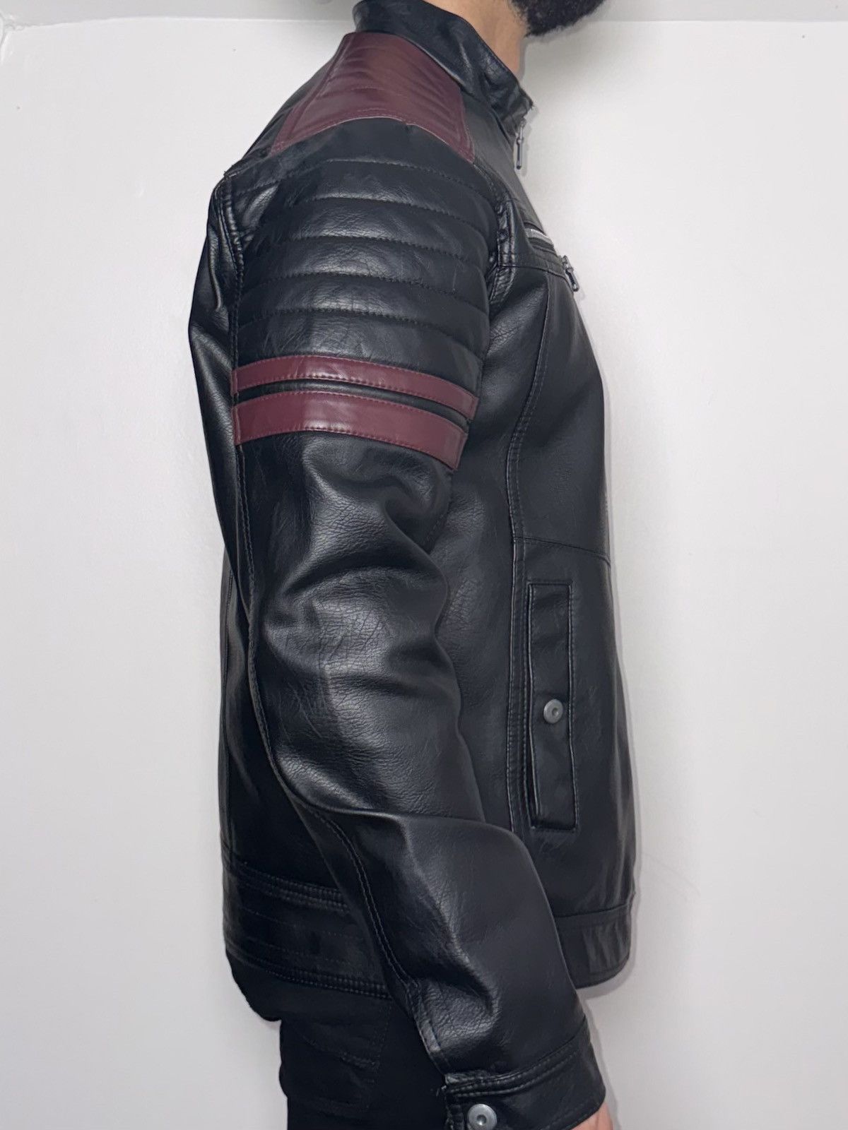 Other Black Leather Jack with Burgundy Stripe Size US L / EU 52-54 / 3 - 2 Thumbnail