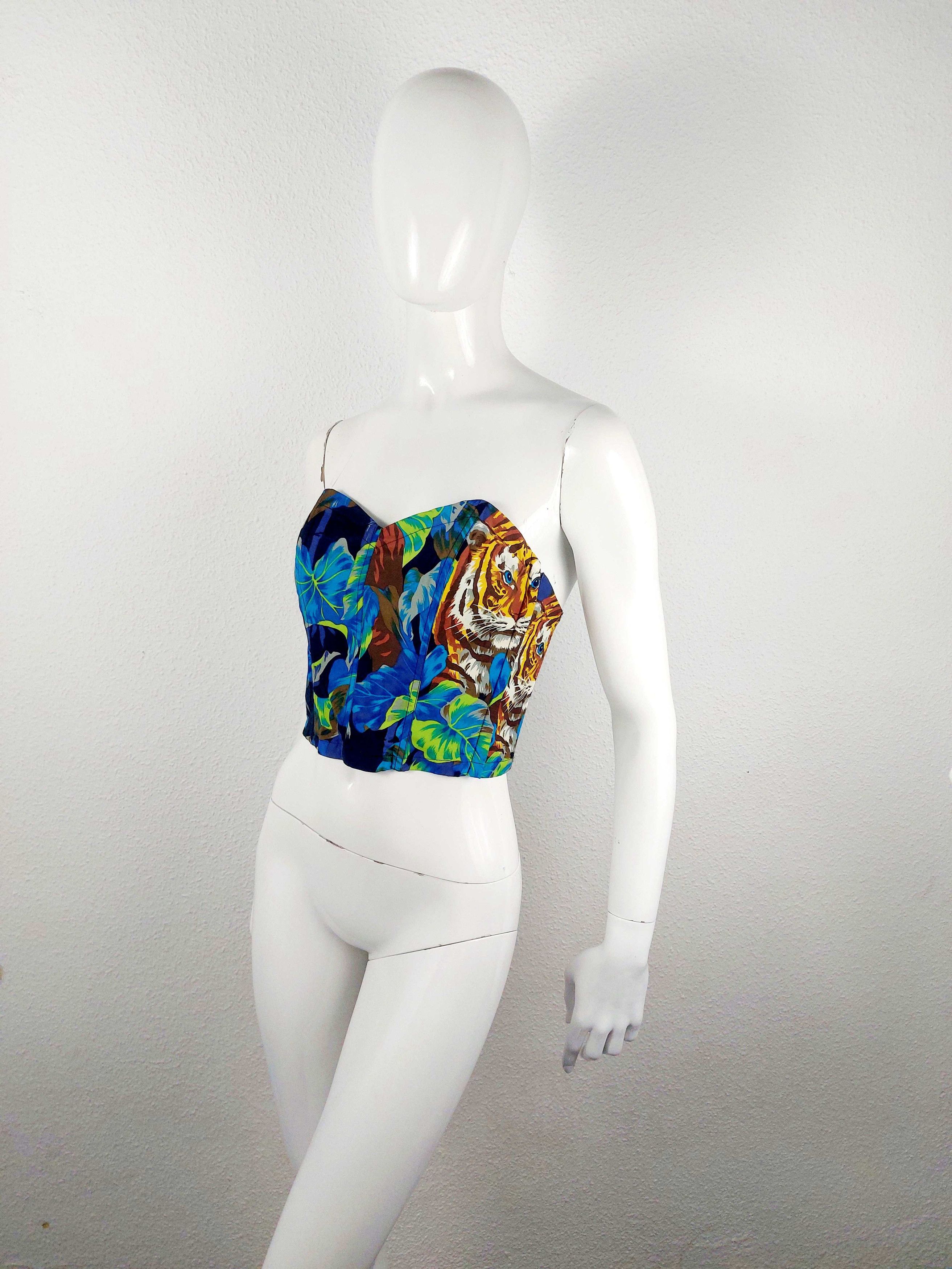 Kenzo Archive Kenzo Jungle Tropical Tiger Leaf Y2K Bustier Corset Size S / US 4 / IT 40 - 2 Thumbnail