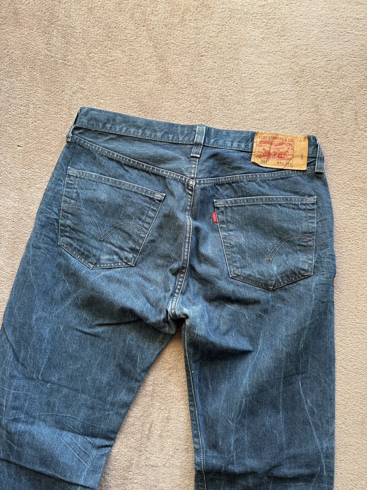Japanese Brand Levis 501 Jeans Y2K Vintage Straight Faded Helmut Lang Vibe Size US 34 / EU 50 - 3 Thumbnail