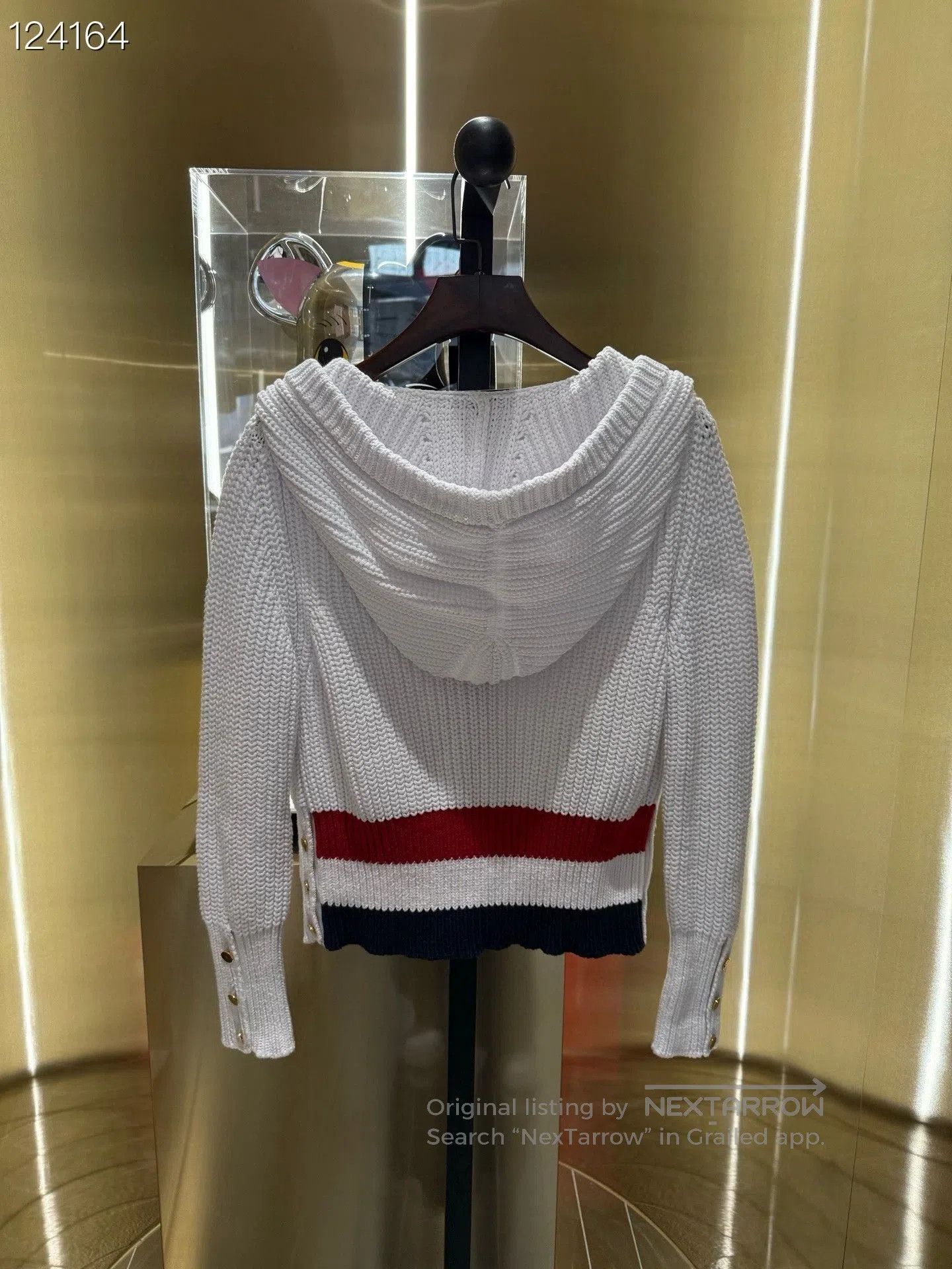 Thom Browne Thom Browne White Knit Hooded Jacket. Size US XXS / EU 40 - 2 Thumbnail
