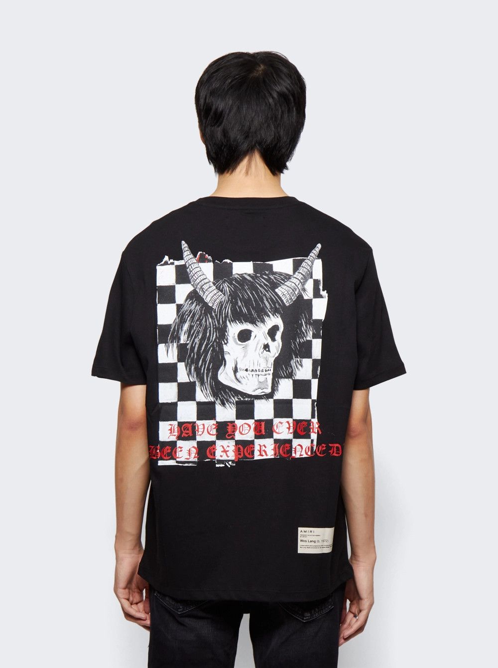 Amiri × Wes Lang o1mle0326 Checker Skull Tee Shirt in Black Size US XL / EU 56 / 4 - 5 Thumbnail
