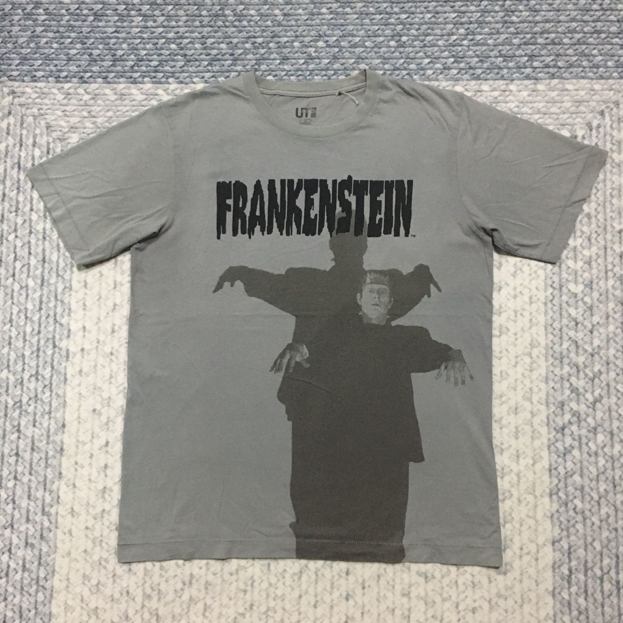 image of Frankenstein Horror Movie Tees in Grey, Men's (Size Medium)