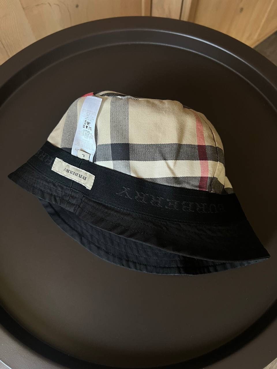 Burberry × Japanese Brand × Vintage Vintage Burberry Panama black bucket hat nova check lining Size ONE SIZE - 7 Thumbnail