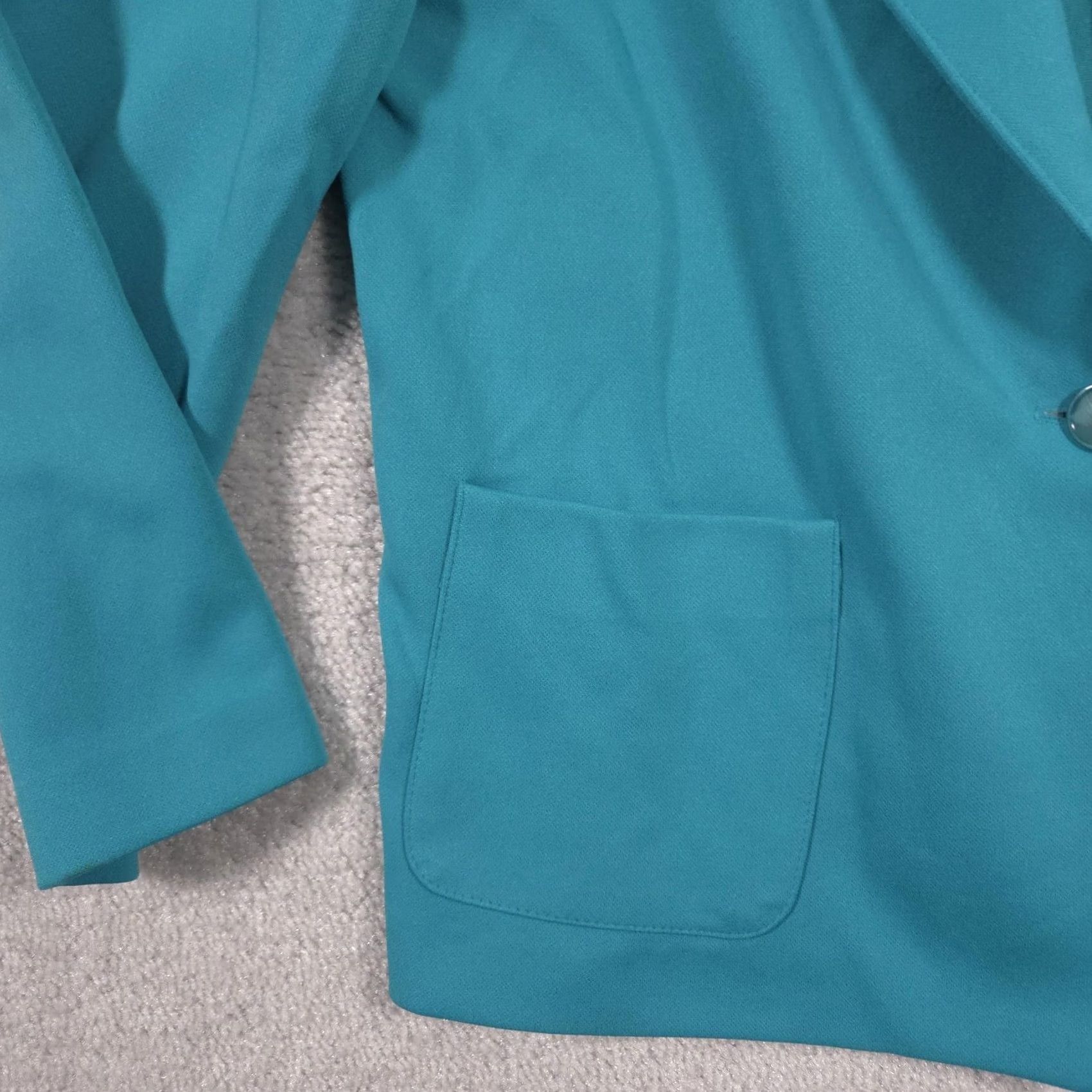 Vintage VINTAGE The Petite Concept Blazer Womens Petite 14 Green One-Button Jacket USA 80s Mens Ladies? Size XL / US 12-14 / IT 48-50 - 5 Thumbnail