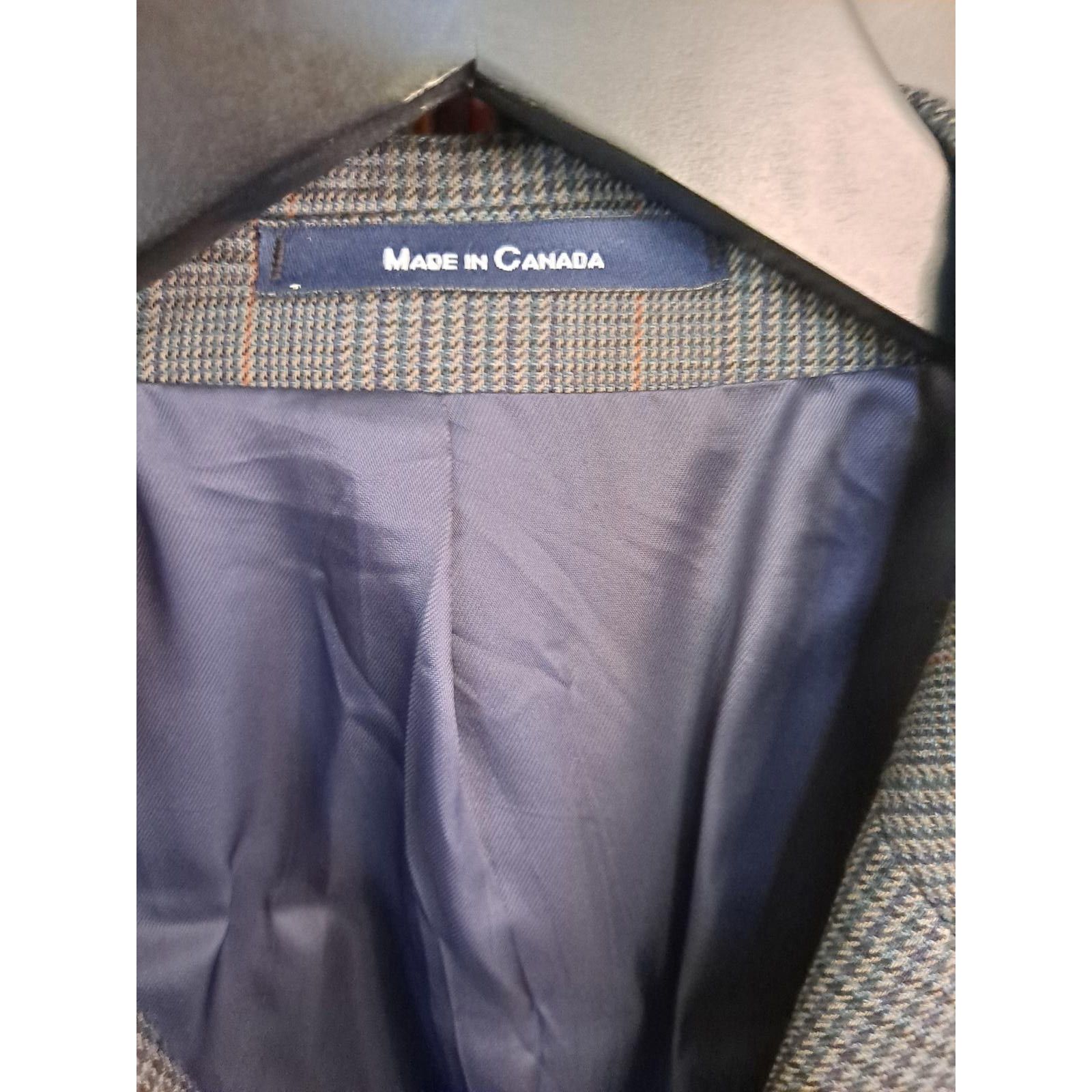Chaps Chaps Tan Tweed 3 Button Blazer 100% Wool Size 46R Size 46R - 3 Thumbnail
