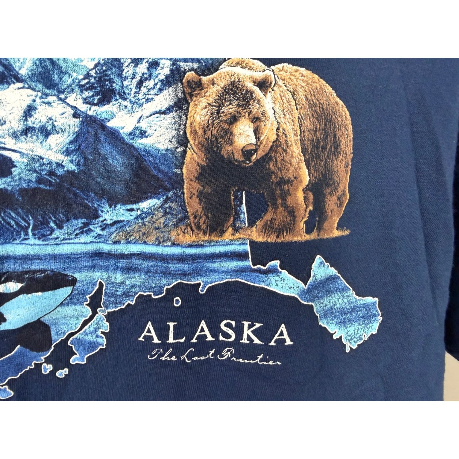 Delta Delta Alaska Shirt XL Men Navy Blue T-Shirt Animals Nature Outdoors Graphic Print Modern Fit Size US XL / EU 56 / 4 - 4 Thumbnail