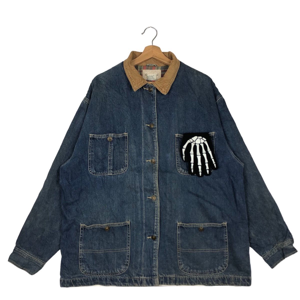 Japanese Brand 🔥Great Land Denim Chore Jacket Blanket Lining Tartan Design Size US L / EU 52-54 / 3 - 2 Thumbnail