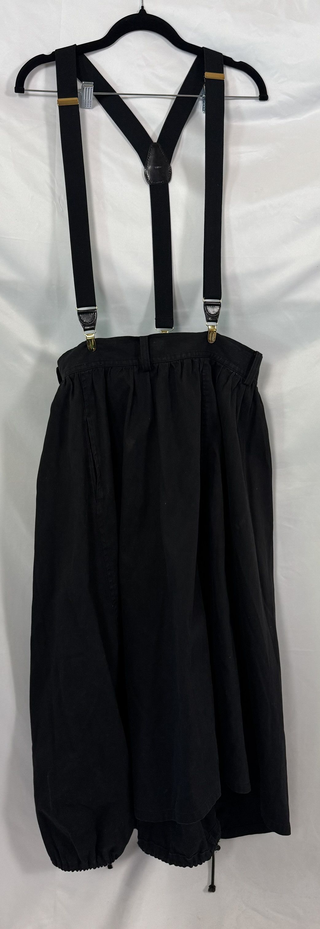Yohji Yamamoto Y's Yohji Yamamoto Black Cotton Skirt with Suspenders Size 38" / US 16 / IT 52 - 2 Thumbnail