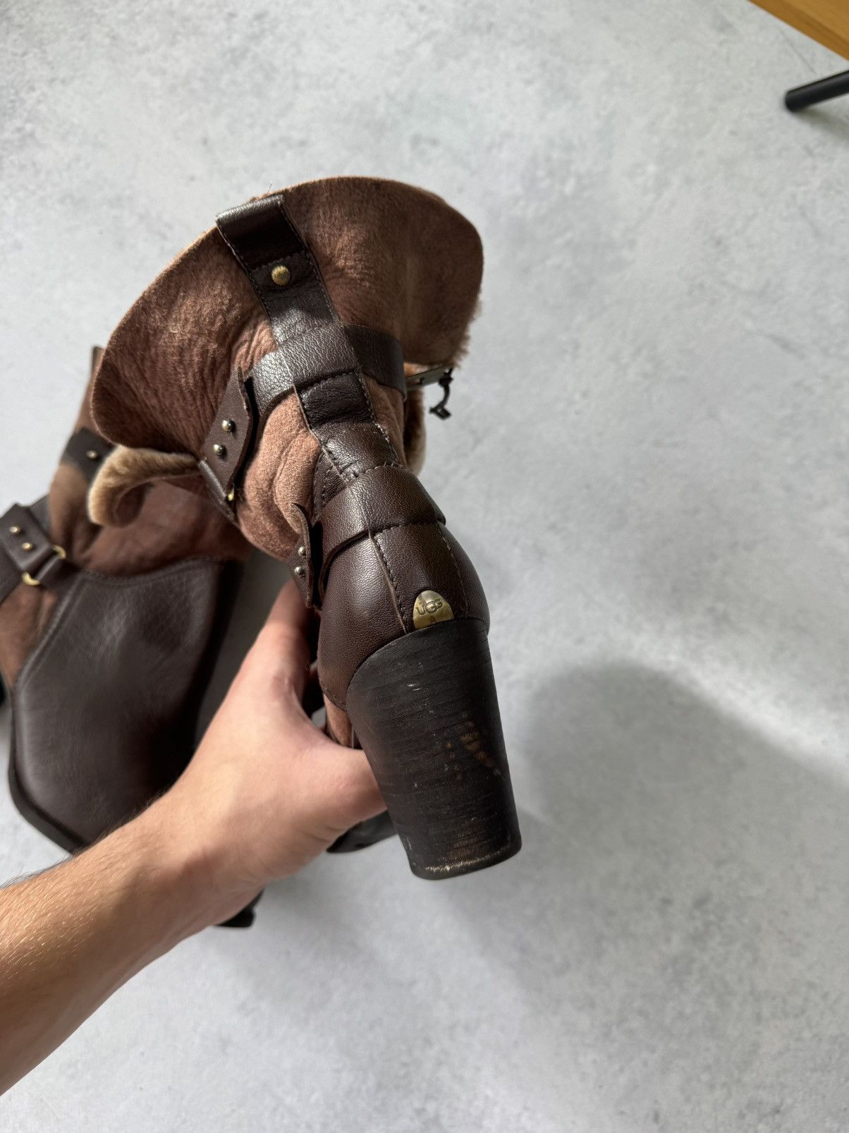 If Six Was Nine Vintage Italian AS 98 Rick Owens Style Leather Biker Boots Size US 9.5 / IT 39.5 - 10 Thumbnail