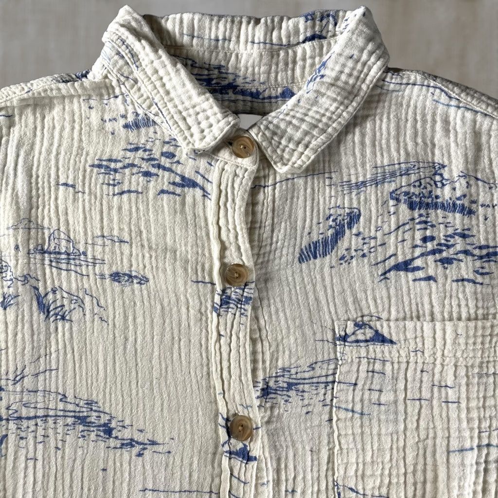 Pendleton VINTAGE Pendleton Shirt Womens Medium White Blue Cotton Gauze Short Sleeve Resort Size M / US 6-8 / IT 42-44 - 1 Thumbnail