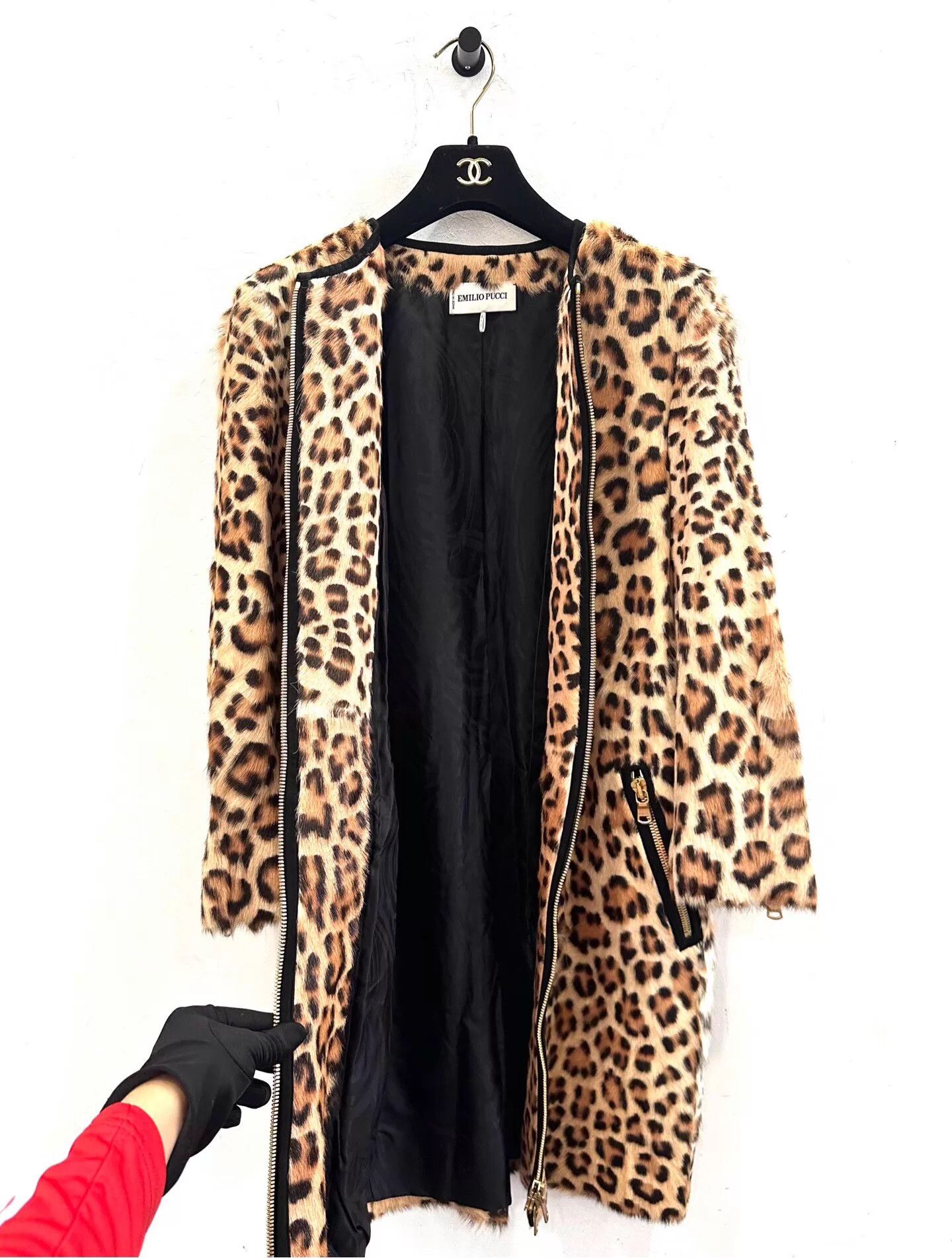 Emilio Pucci EP all over leopard logo wmn's lambskin jacket 38 Size S / US 4 / IT 40 - 3 Thumbnail