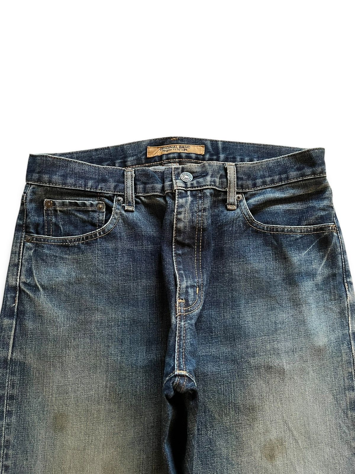 Japanese Brand × Uniqlo SALES🔥Vintage Uniqlo Mud Wash Distressed Loose Jeans Size US 32 / EU 48 - 4 Thumbnail