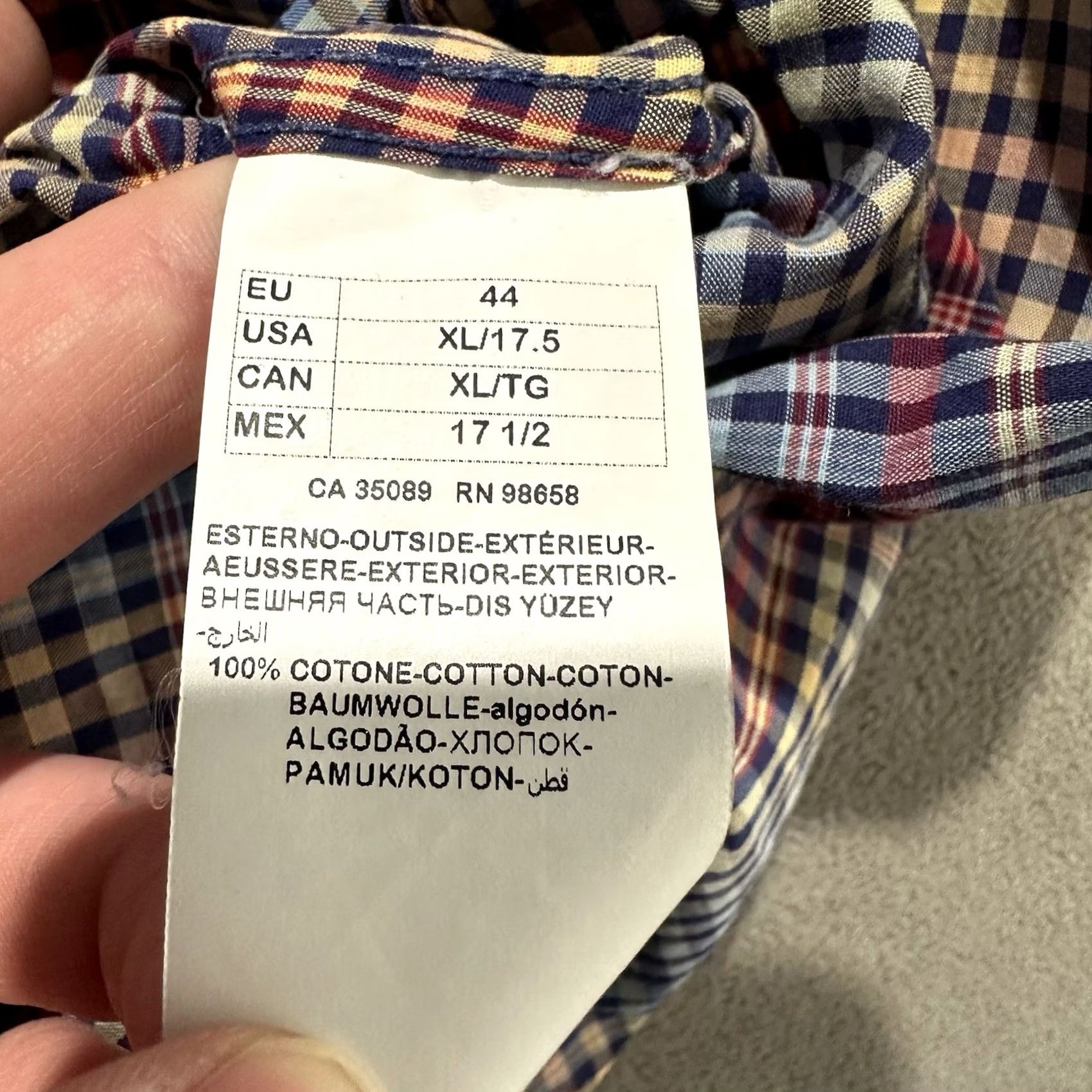 Paul & Shark VINTAGE Paul & Shark Yachting Shirt Mens XL Blue Red Orange Plaid Button-Down Italy Size US XL / EU 56 / 4 - 6 Thumbnail