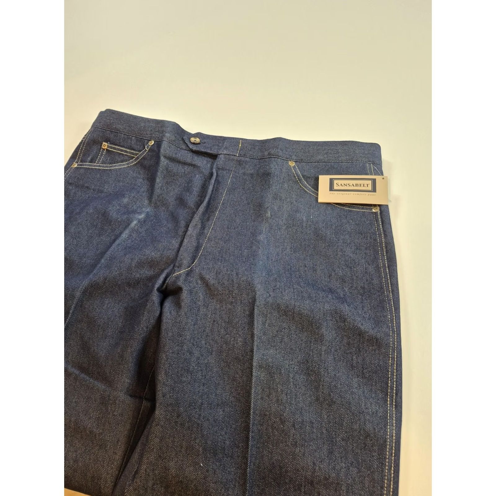 Vintage VTG Sansabelt Jeans Mens 40x37 Blue High Rise Straight Leg Denim Pants with 5-Pocket Design Jeans Size US 40 / EU 56 - 2 Thumbnail