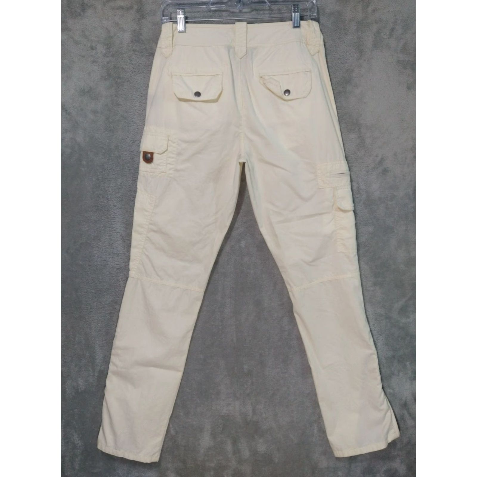 Ralph Lauren VINTAGE Lauren Ralph Lauren Pants Womens 4 Cargo Twist: 90s Gorpcore Cream White Twill Cotton Size 27" / US 4 / IT 40 - 2 Thumbnail