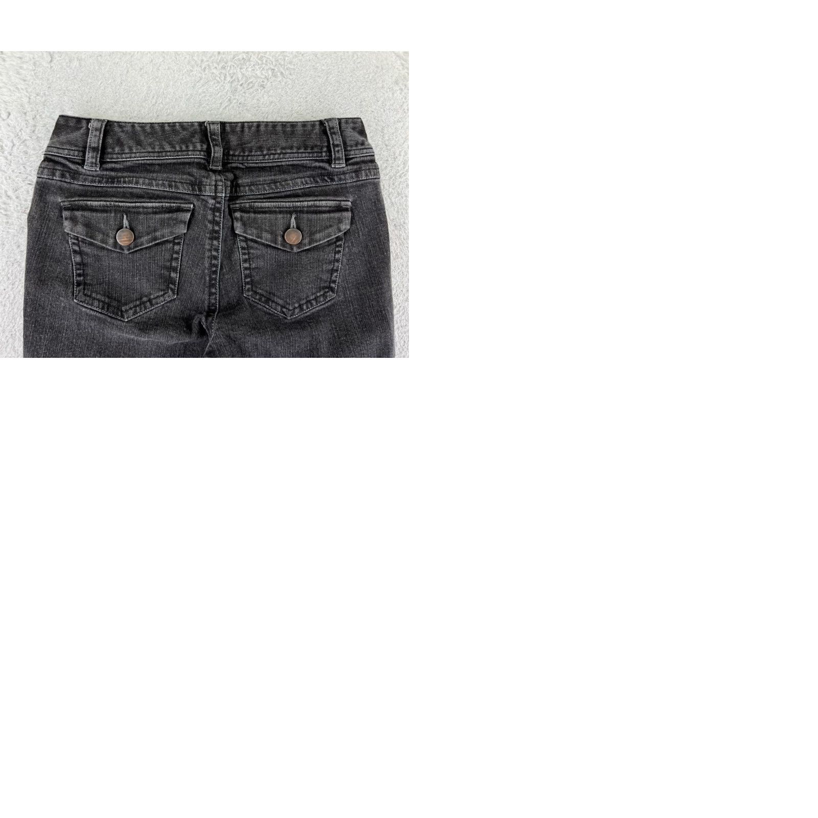Vintage Cabi Jeans Womens 6 Black Denim Flared Mid Rise 5-Pocket Pockets Cotton Blend Size 28" / US 6 / IT 42 - 10 Thumbnail