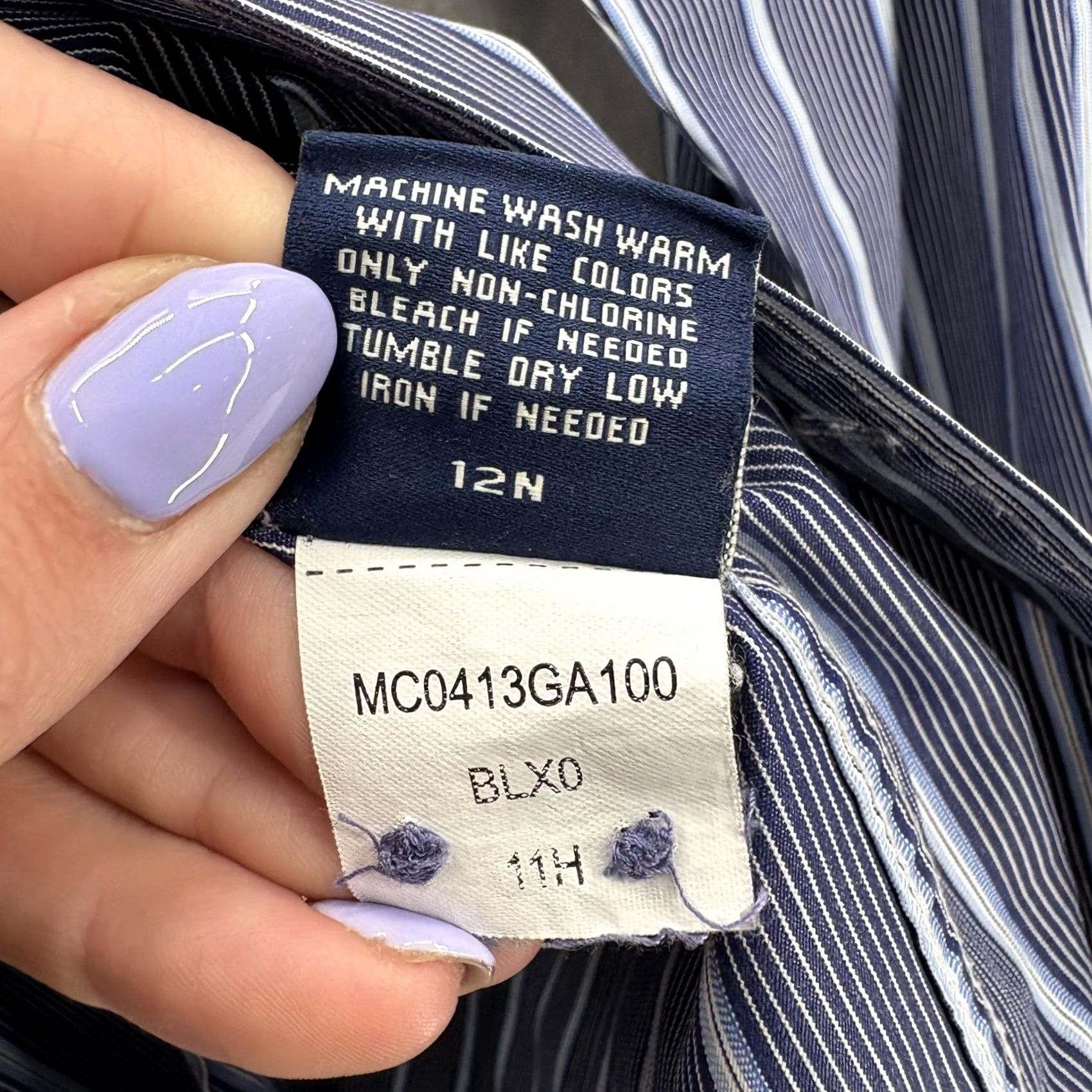 Faconnable Façonnable Button Up Shirt Mens Large Blue Stripe Long Sleeve Cotton Club Size US L / EU 52-54 / 3 - 7 Thumbnail